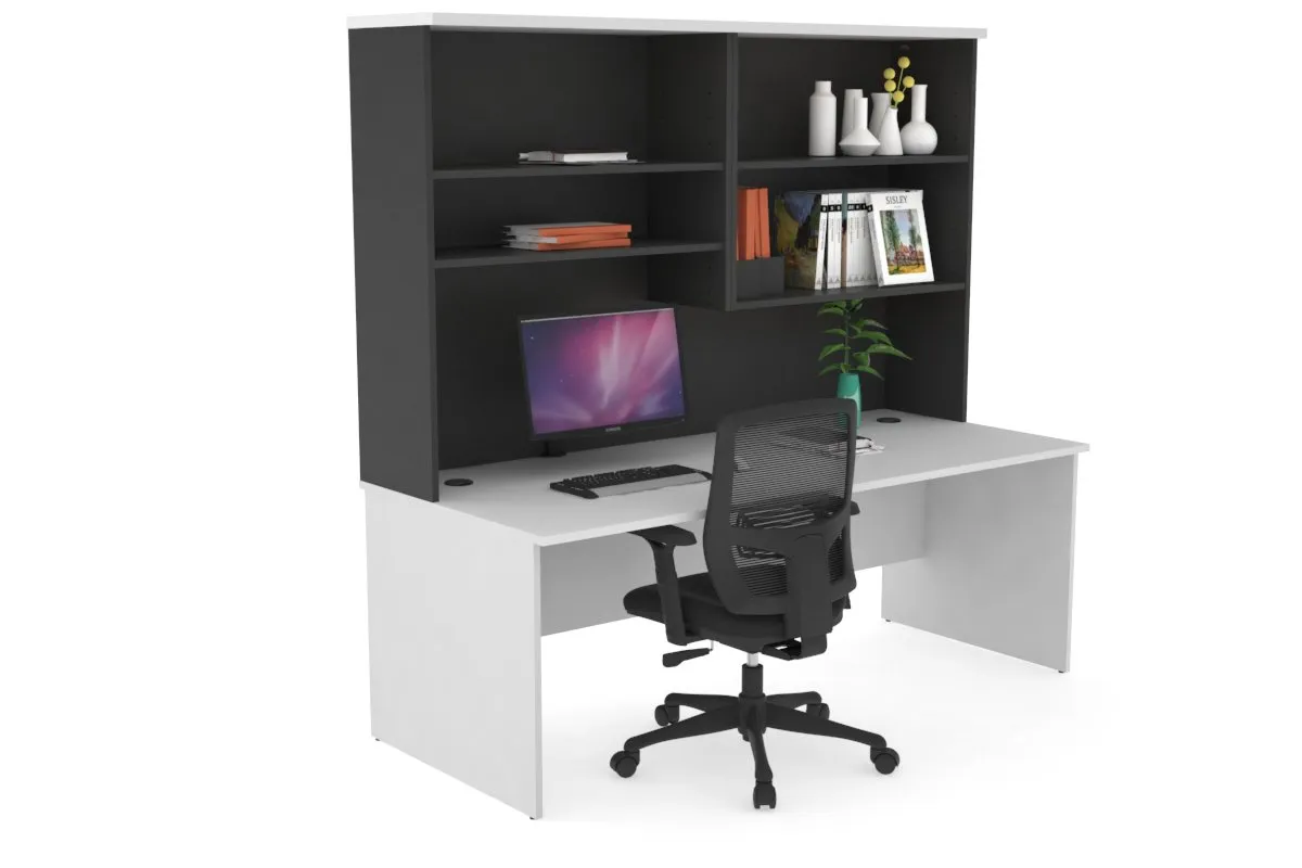 Uniform Panel Desk with Open Hutch [1600W x 750H x 700D]