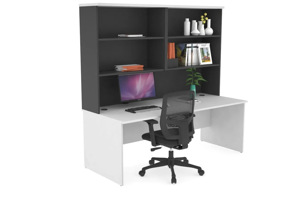 Uniform Panel Desk with Open Hutch [1600W x 750H x 700D]