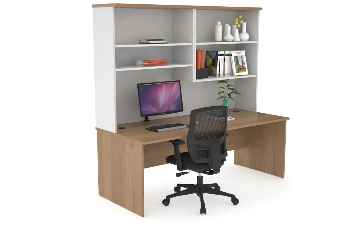 Uniform Panel Desk with Open Hutch [1600W x 750H x 700D]