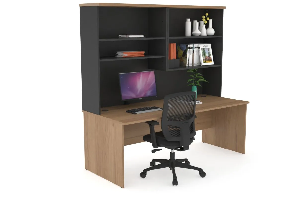 Uniform Panel Desk with Open Hutch [1600W x 750H x 700D]