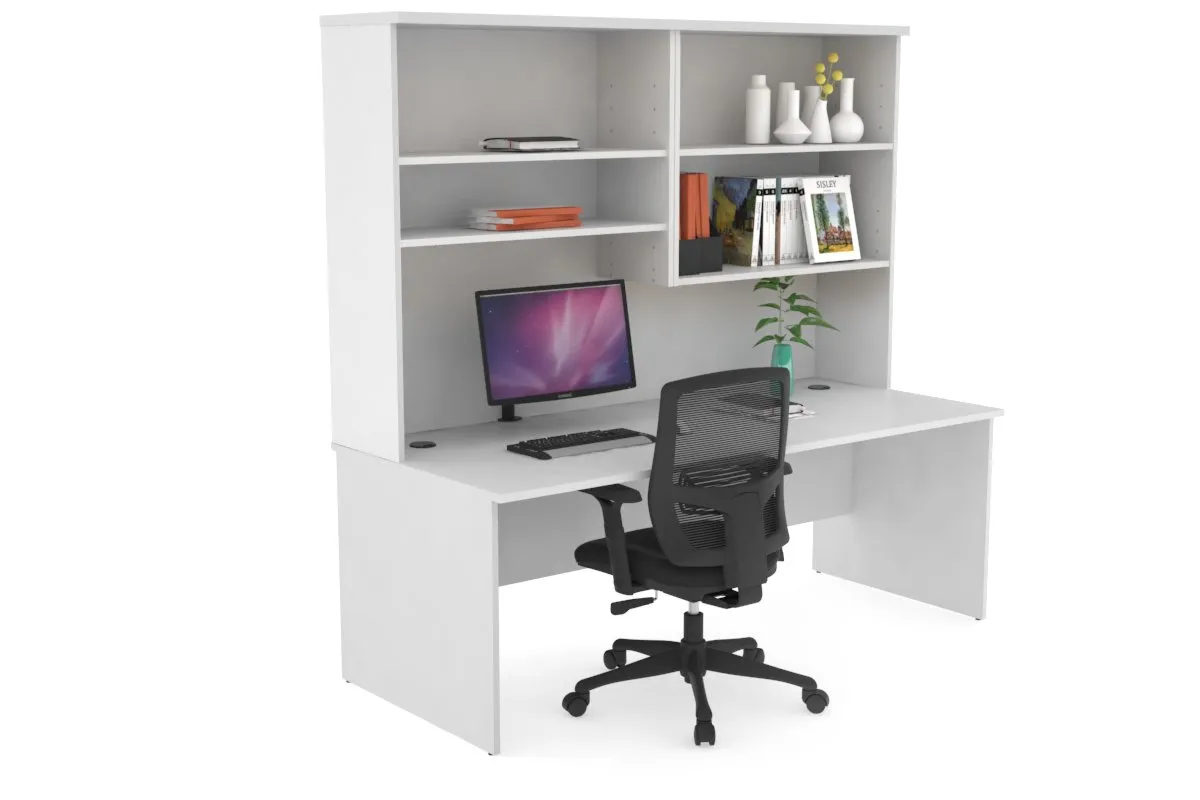 Uniform Panel Desk with Open Hutch [1600W x 750H x 700D]