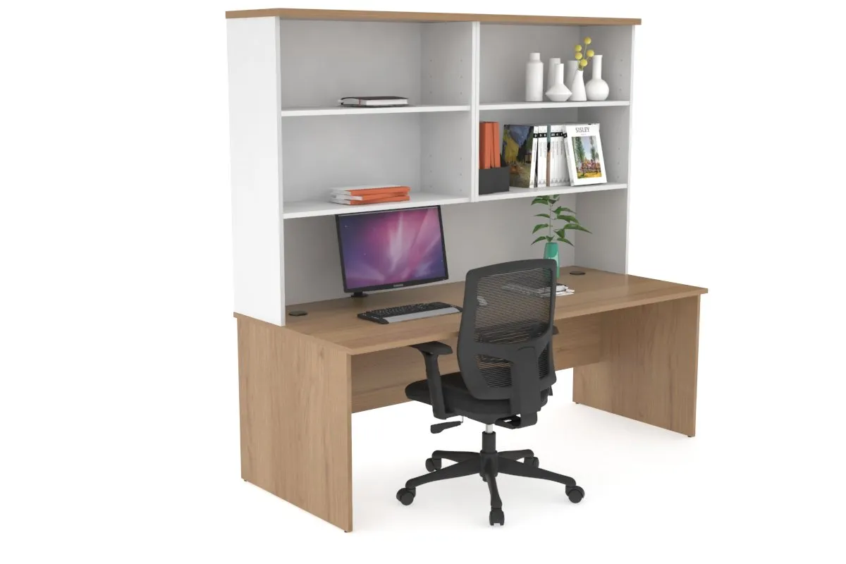 Uniform Panel Desk with Open Hutch [1600W x 750H x 700D]