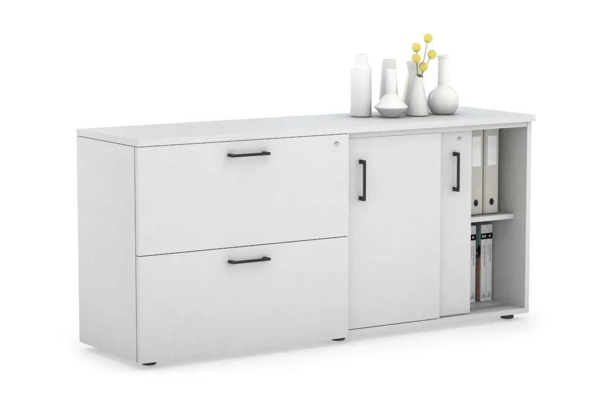 Uniform Sliding 2 Door Credenza and 2 Drawer Lateral File Unit