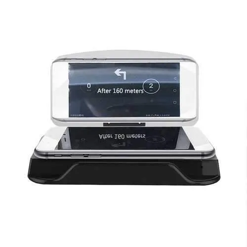 Universal Qi Wireless Charge HD Navigation Head Up Display Car Mount Dashboard Holder for Cell Phone