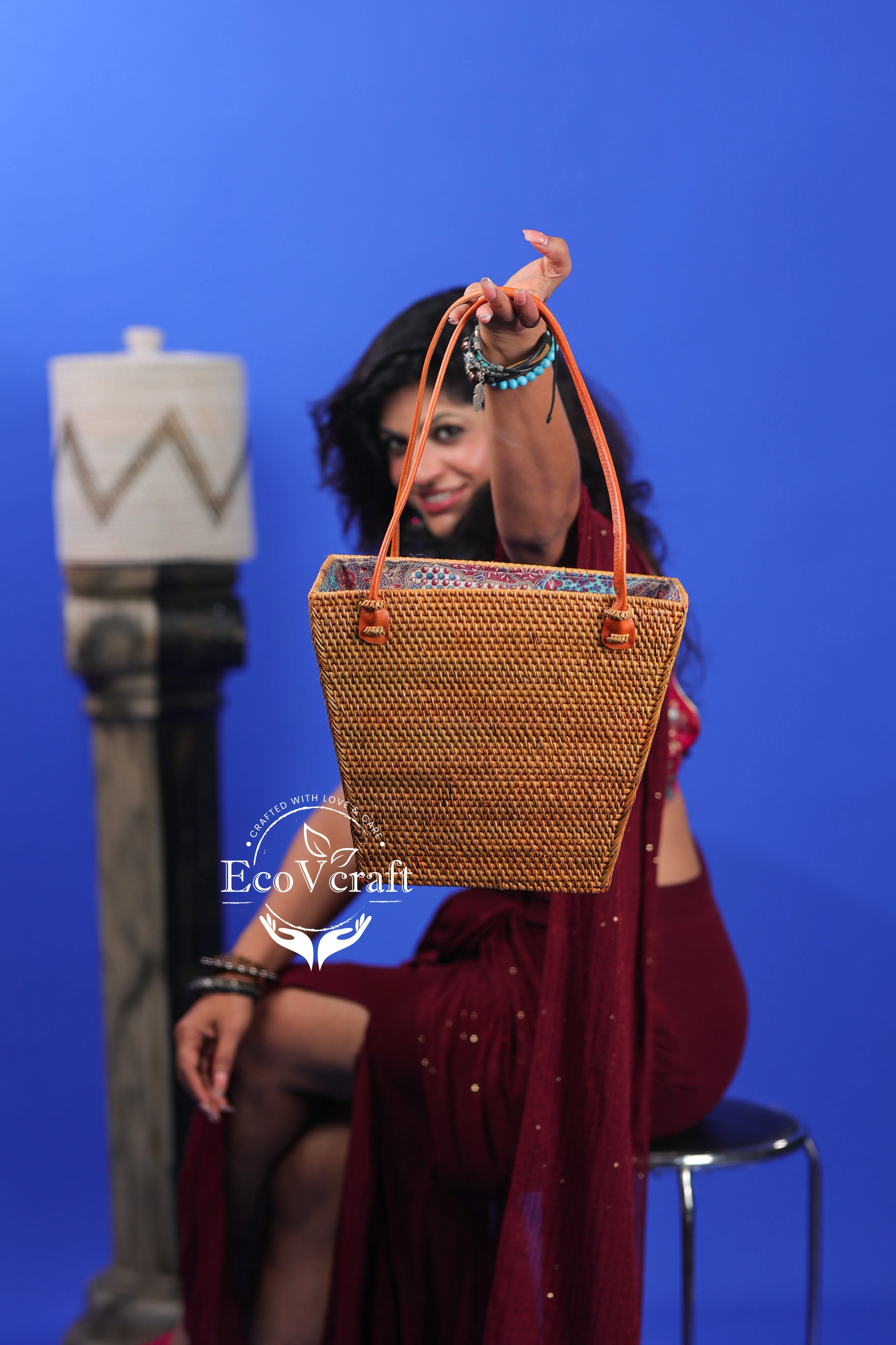 V-Shape Brown Tote Bag