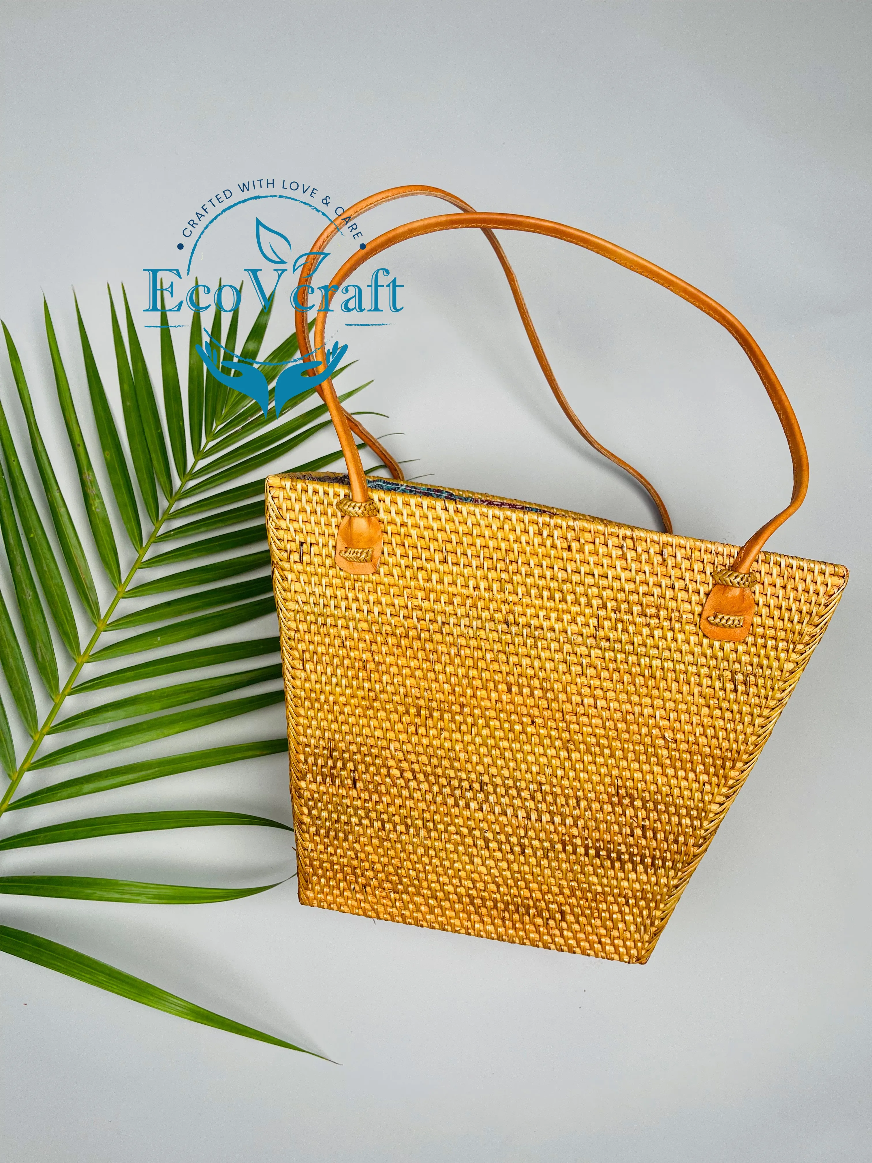 V-Shape Brown Tote Bag