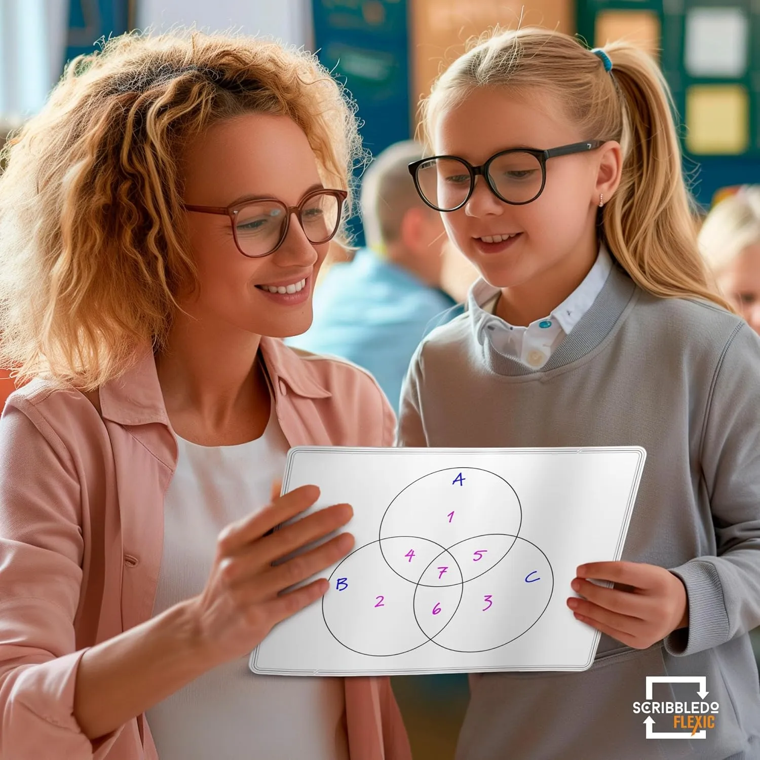 Venn Diagram Chart Practice Flexic Sheet 9"x12" (10 pc)