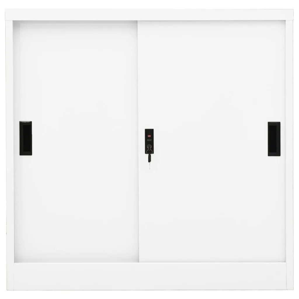 vidaXL Office Cabinet with Sliding Door White 90x40x90 cm Steel