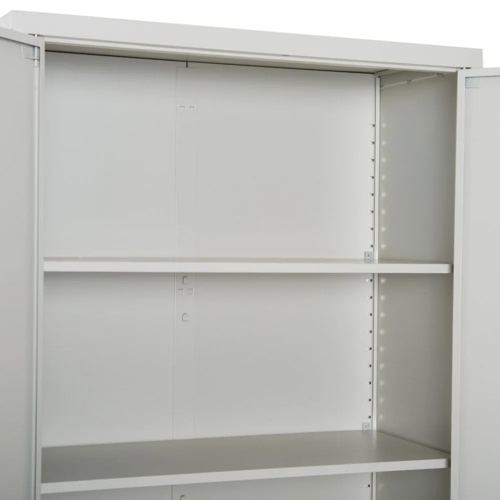 Vinsetto Filing Cabinet 2 Doors 4 Internal Adjustable Lockable Shelves Bookcase Storage Unit 5 Compartments-Cream White