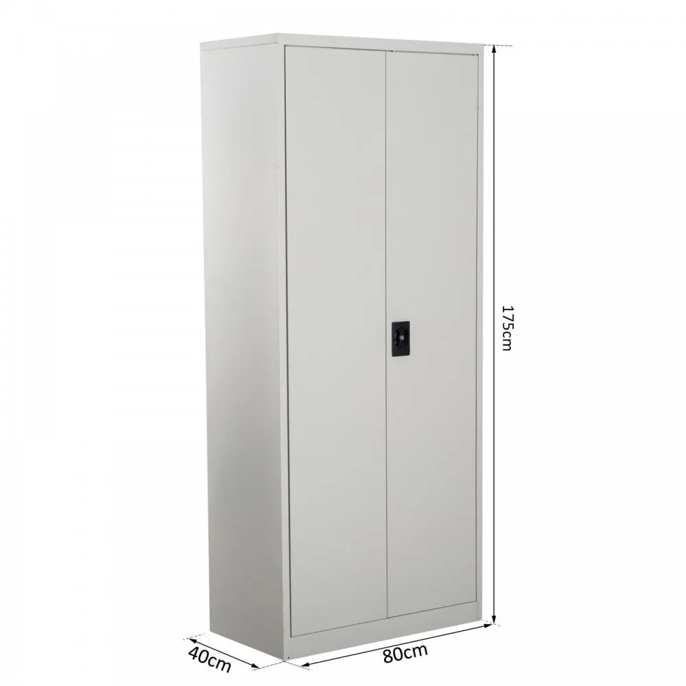 Vinsetto Filing Cabinet 2 Doors 4 Internal Adjustable Lockable Shelves Bookcase Storage Unit 5 Compartments-Cream White