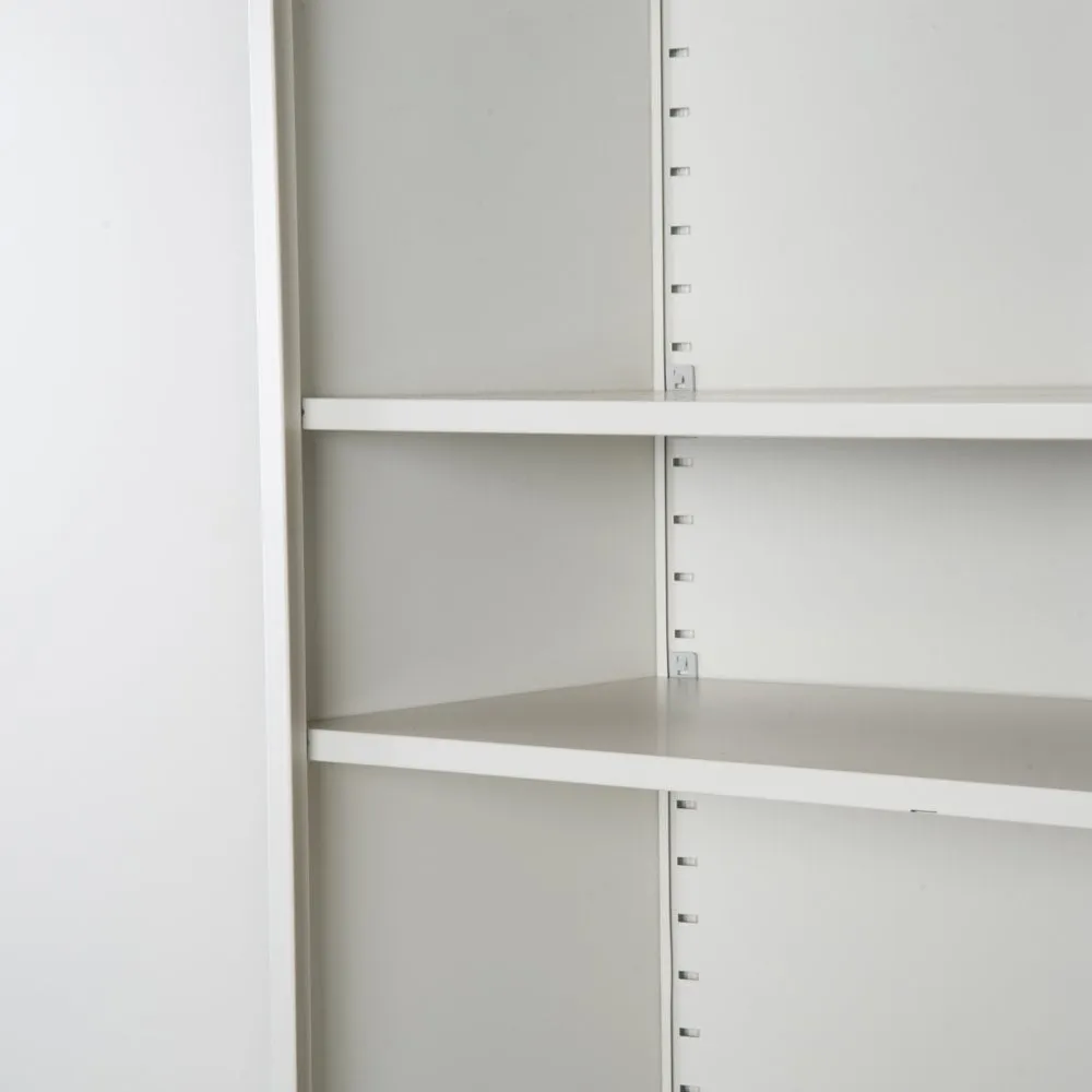 Vinsetto Filing Cabinet 2 Doors 4 Internal Adjustable Lockable Shelves Bookcase Storage Unit 5 Compartments-Cream White