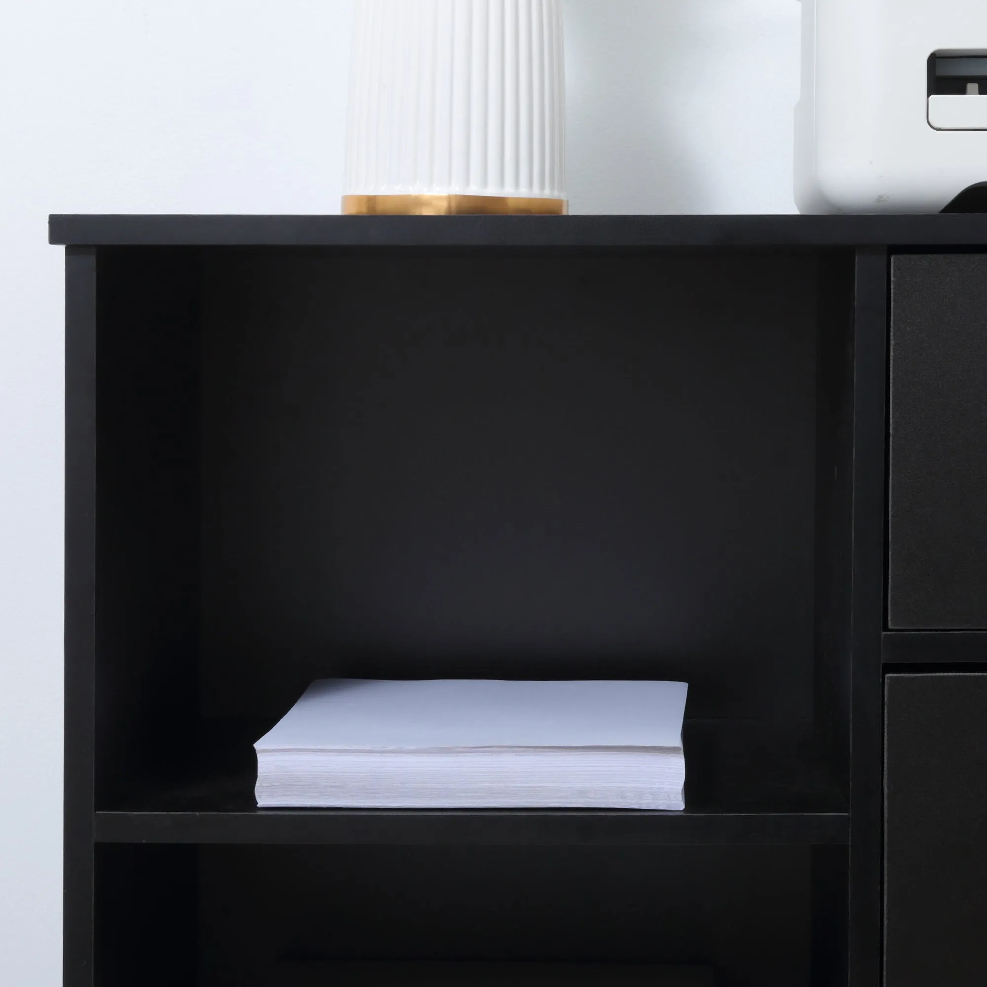 Vinsetto Filing Cabinet Mobile Printer Stand W/ Drawer for A4 Size Files, Black