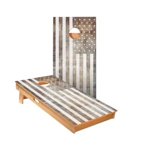 Vintage Black And White American Flag Star Cornhole Boards