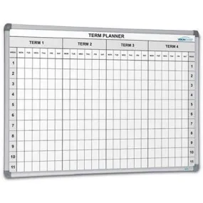 Visionchart Magnetic Whiteboard School Planner 4 Term 1500 X 1200Mm