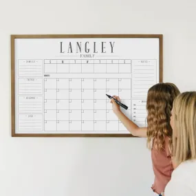 Week & Month Combo Framed Whiteboard   6 sections | Horizontal Swanson