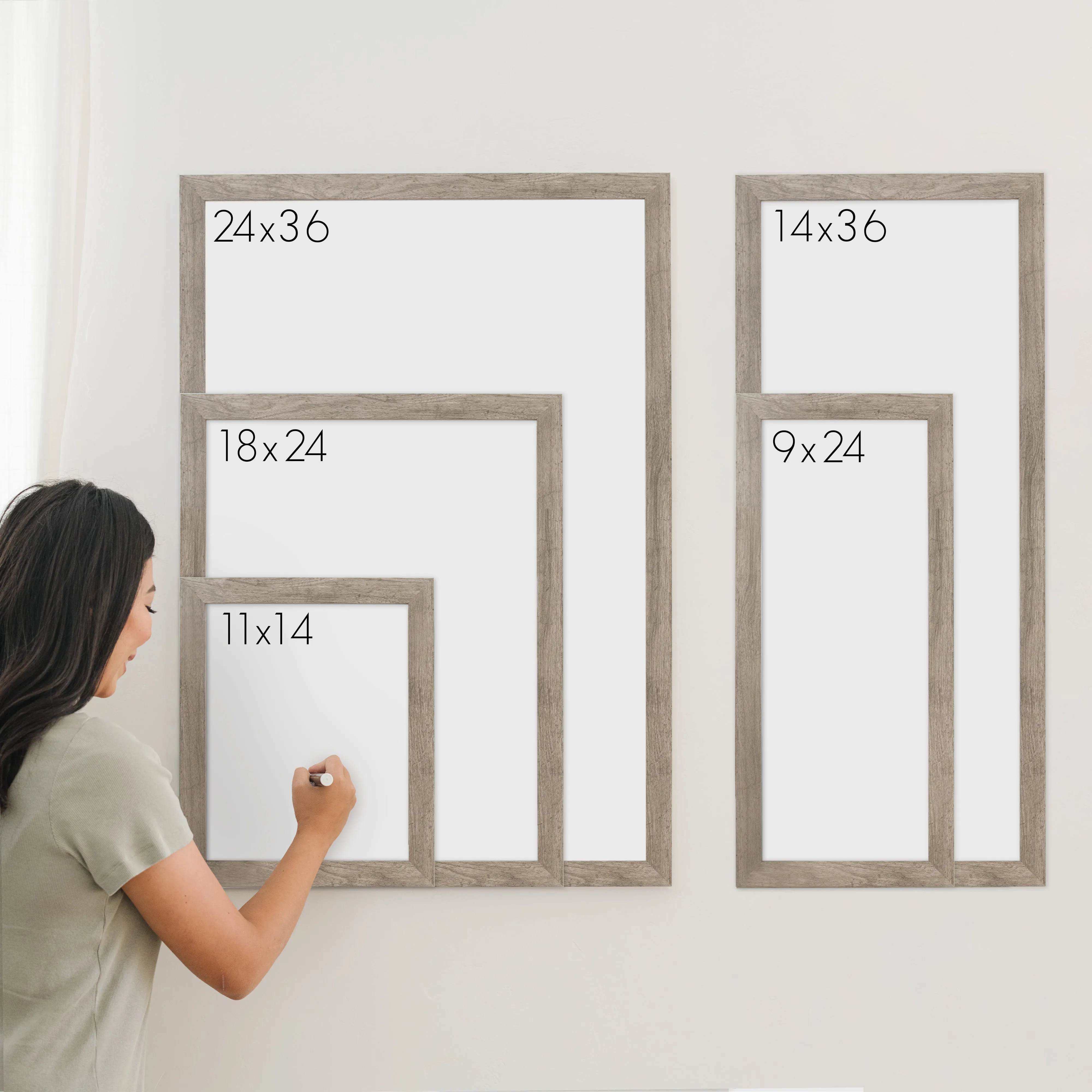 Week & Month Combo Framed Whiteboard   6 sections | Vertical Knope