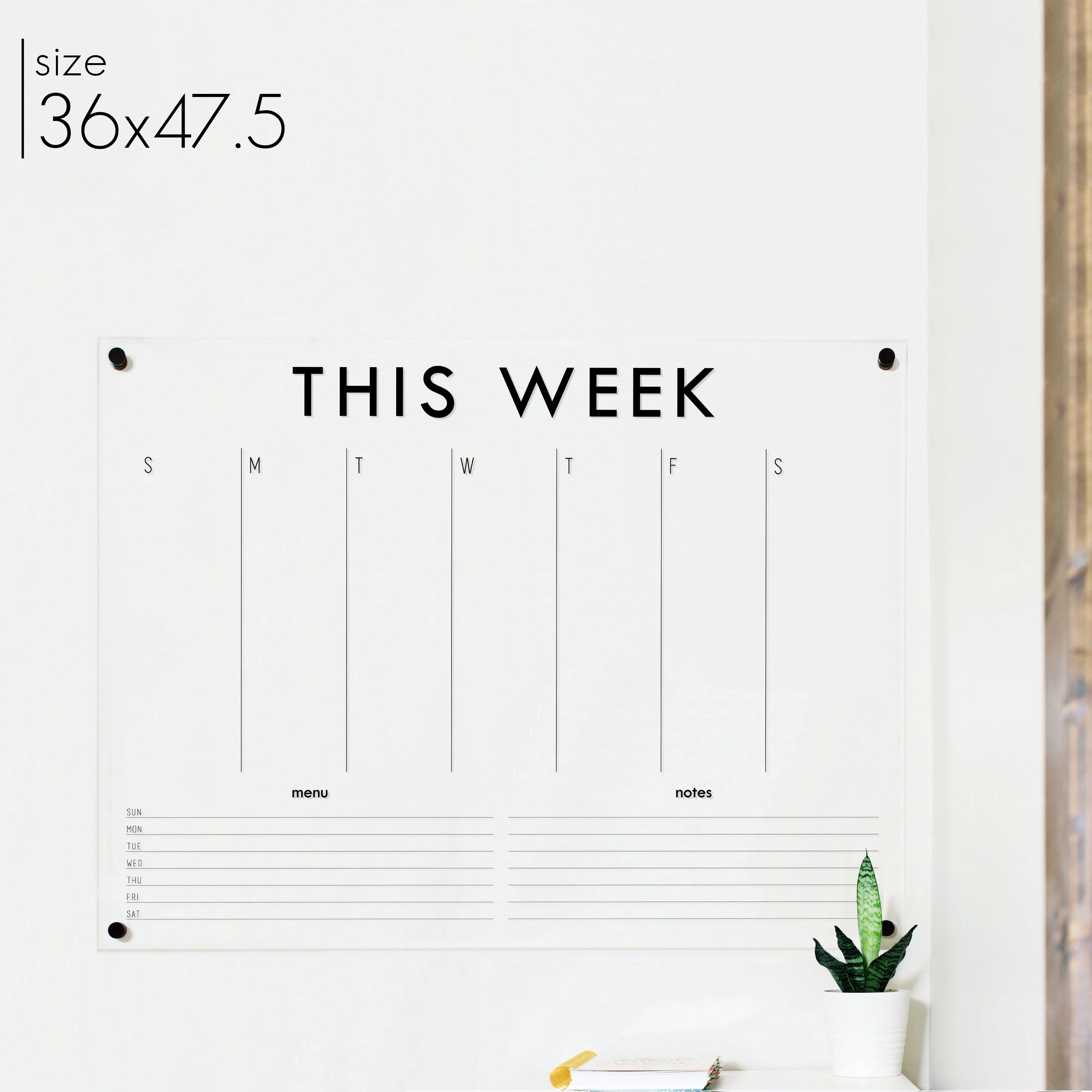 Weekly Acrylic Calendar   2 Sections | Horizontal Madi