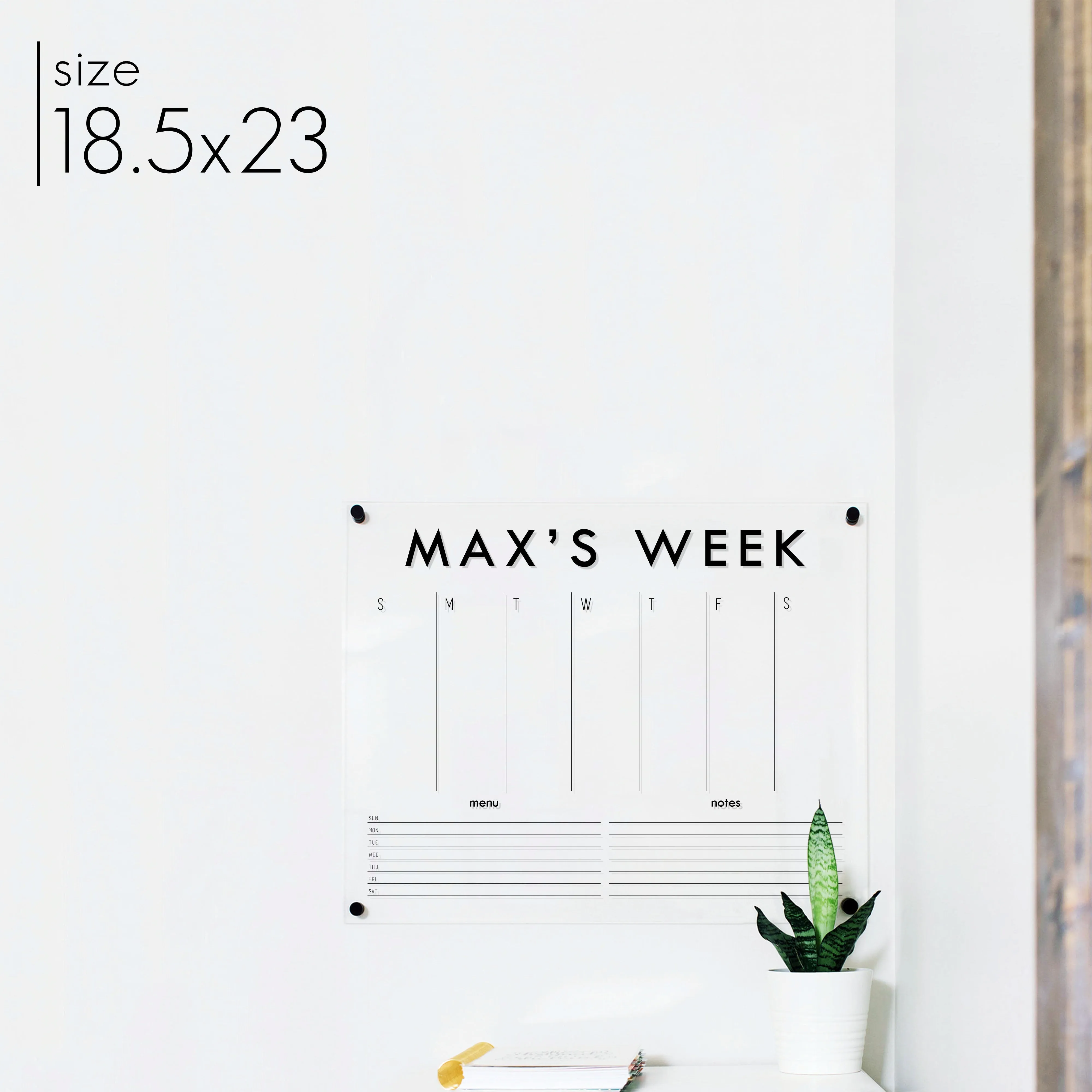 Weekly Acrylic Calendar   2 Sections | Horizontal Madi