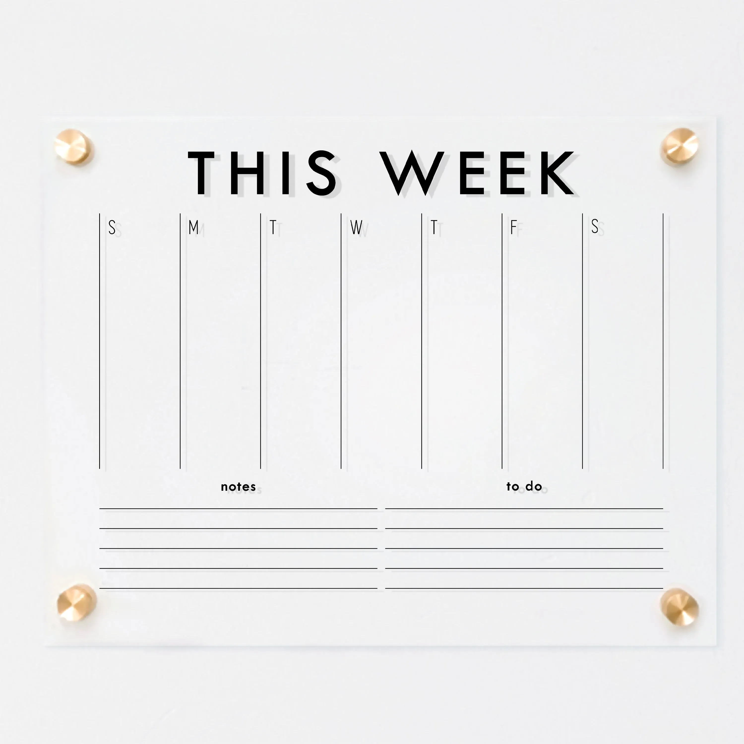 Weekly Acrylic Calendar   2 Sections | Horizontal Madi
