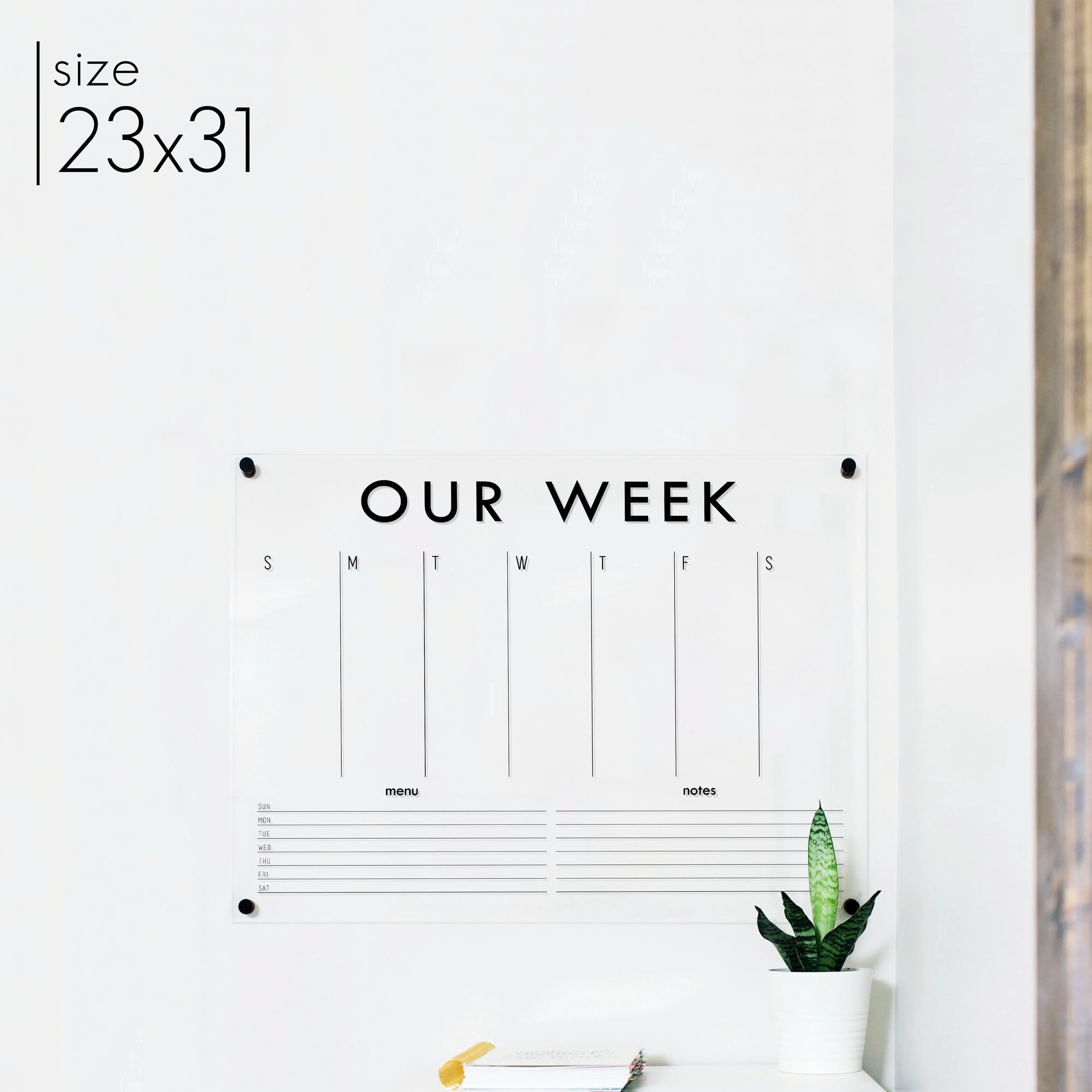 Weekly Acrylic Calendar   2 Sections | Horizontal Madi