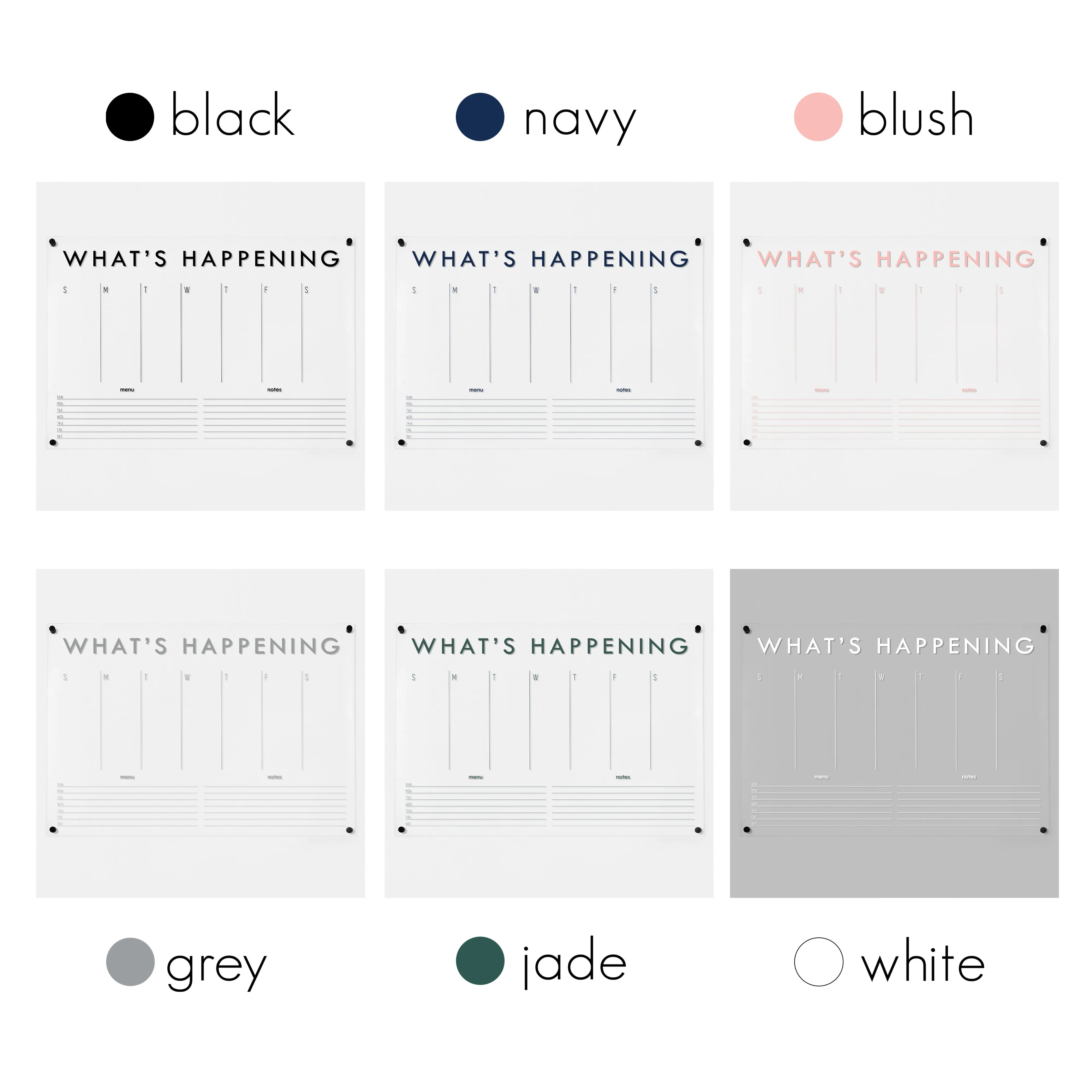 Weekly Acrylic Calendar   2 Sections | Horizontal Madi