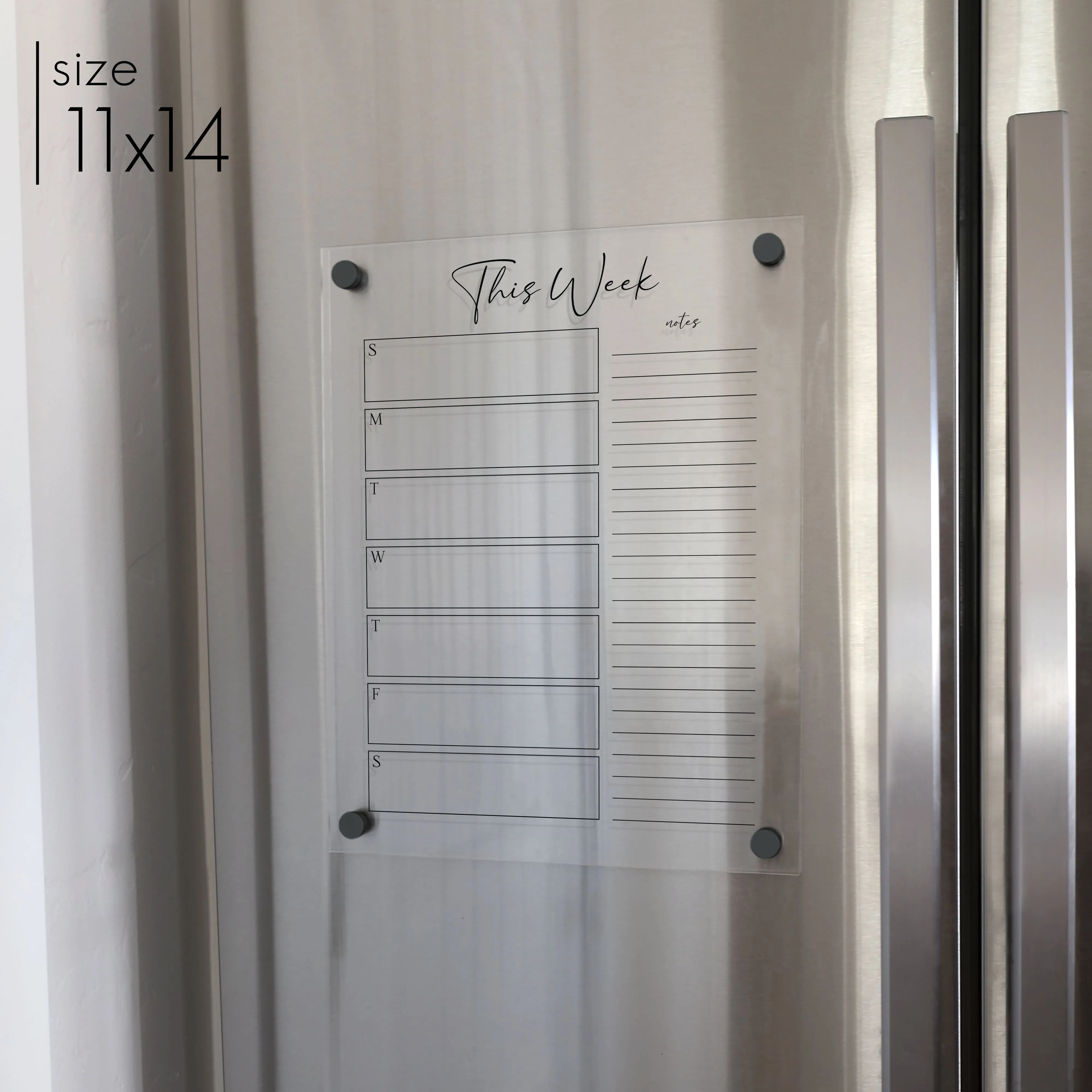Weekly Acrylic Fridge Calendar   1 Section | Vertical Pennington