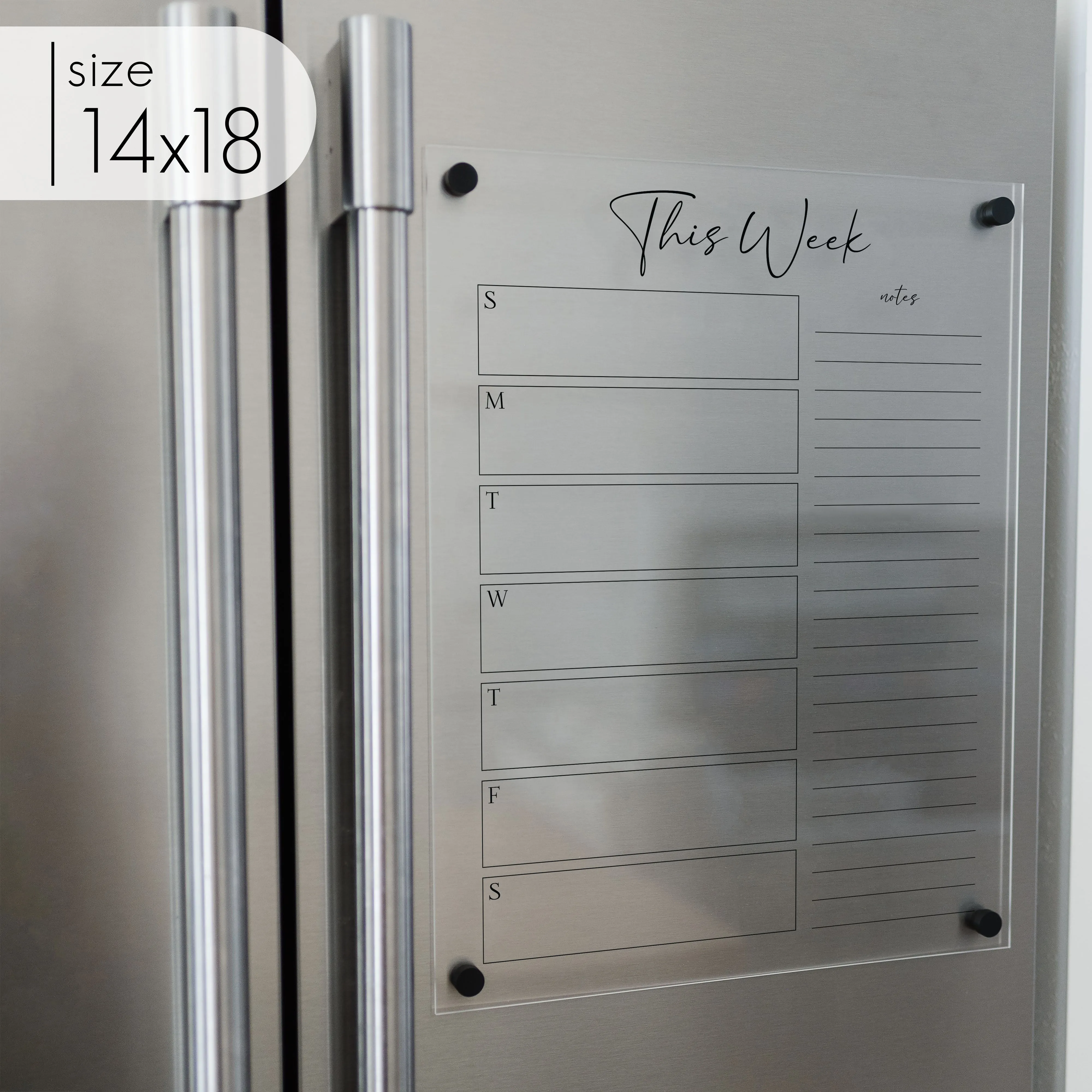Weekly Acrylic Fridge Calendar   1 Section | Vertical Pennington