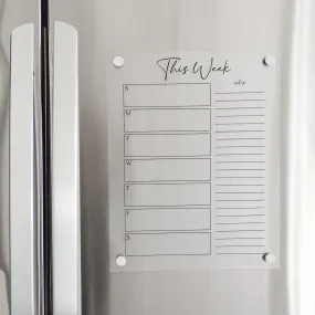 Weekly Acrylic Fridge Calendar   1 Section | Vertical Pennington