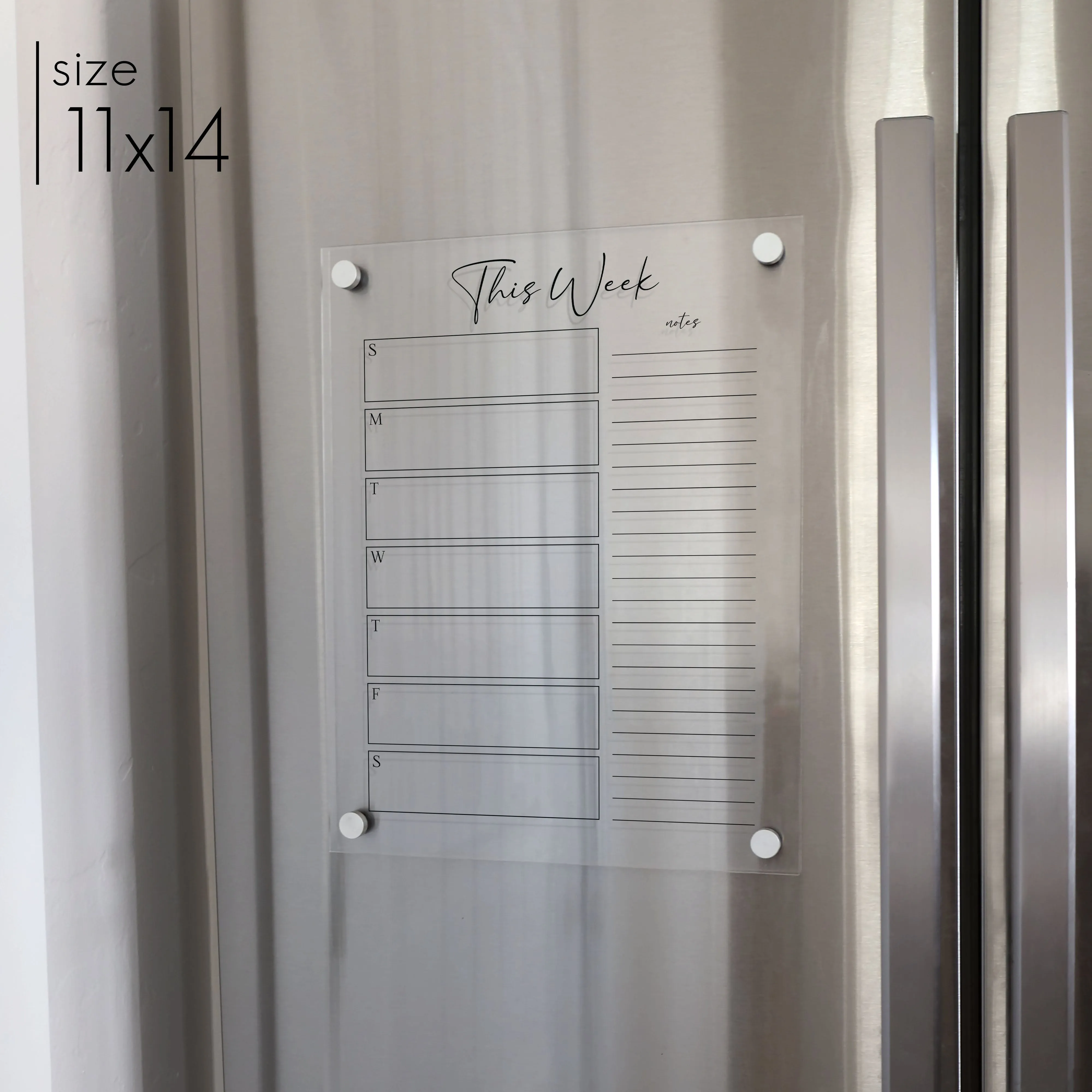 Weekly Acrylic Fridge Calendar   1 Section | Vertical Pennington