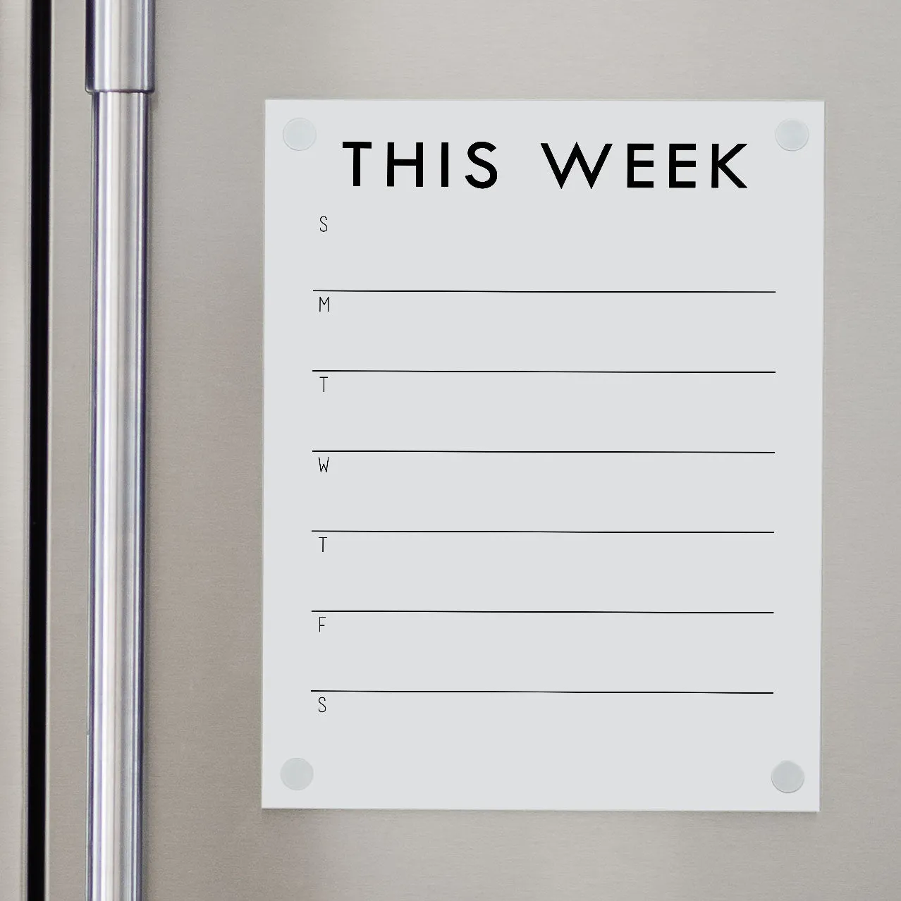 Weekly Acrylic White Fridge Calendar | Vertical Madi