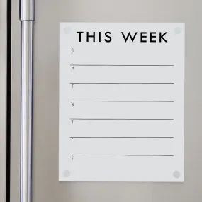 Weekly Acrylic White Fridge Calendar | Vertical Madi