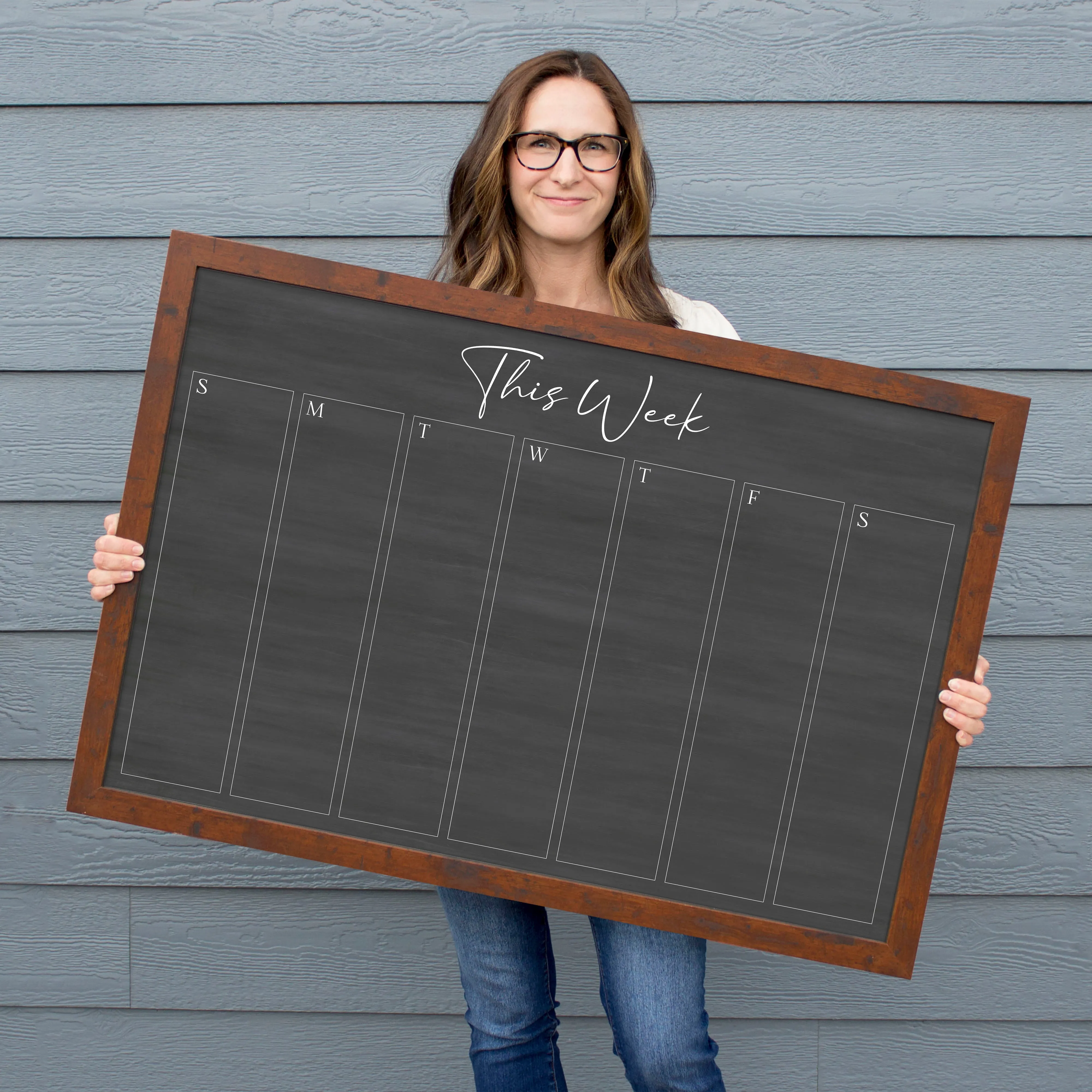 Weekly Framed Chalkboard Calendar | Horizontal Pennington