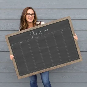 Weekly Framed Chalkboard Calendar | Horizontal Pennington