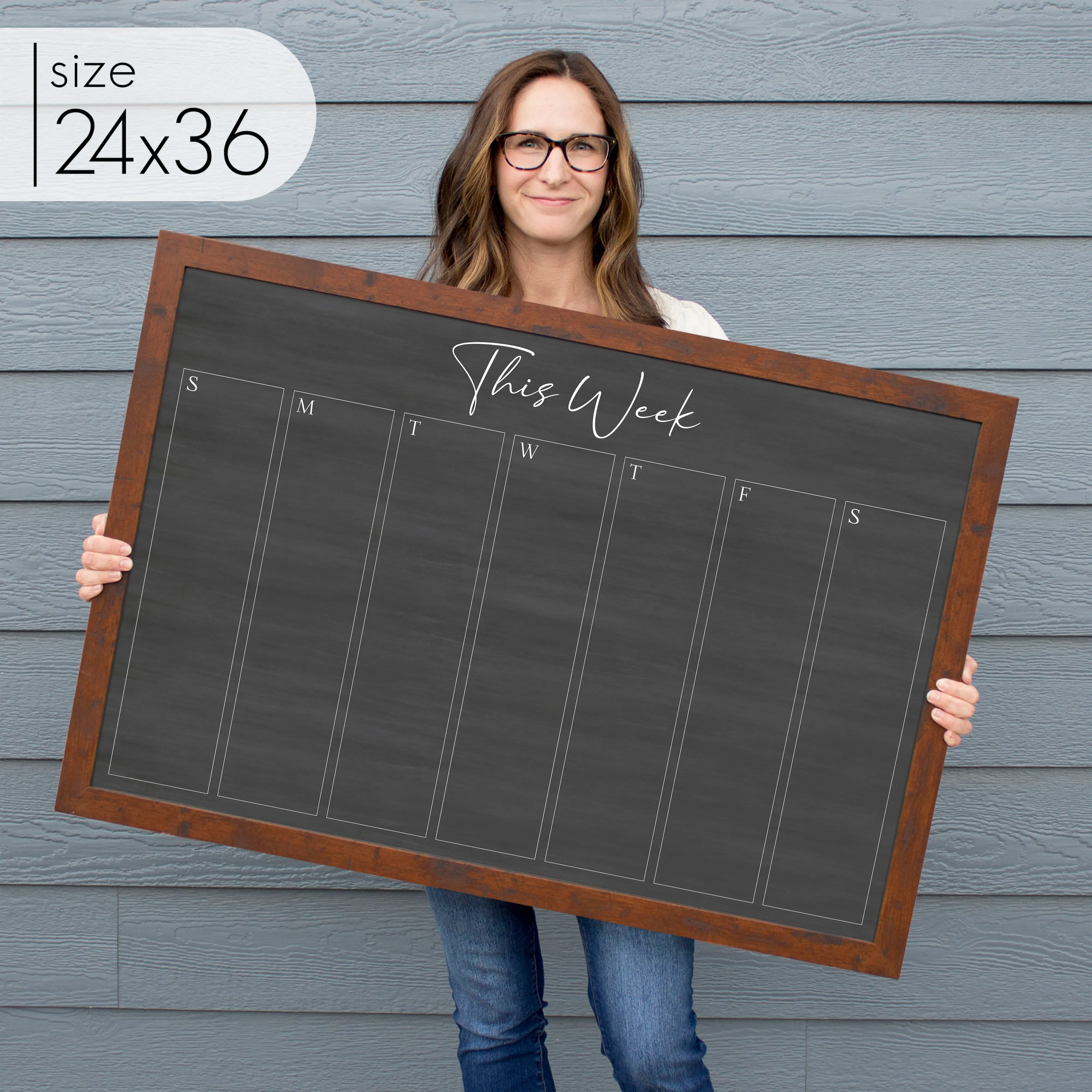 Weekly Framed Chalkboard Calendar | Horizontal Pennington