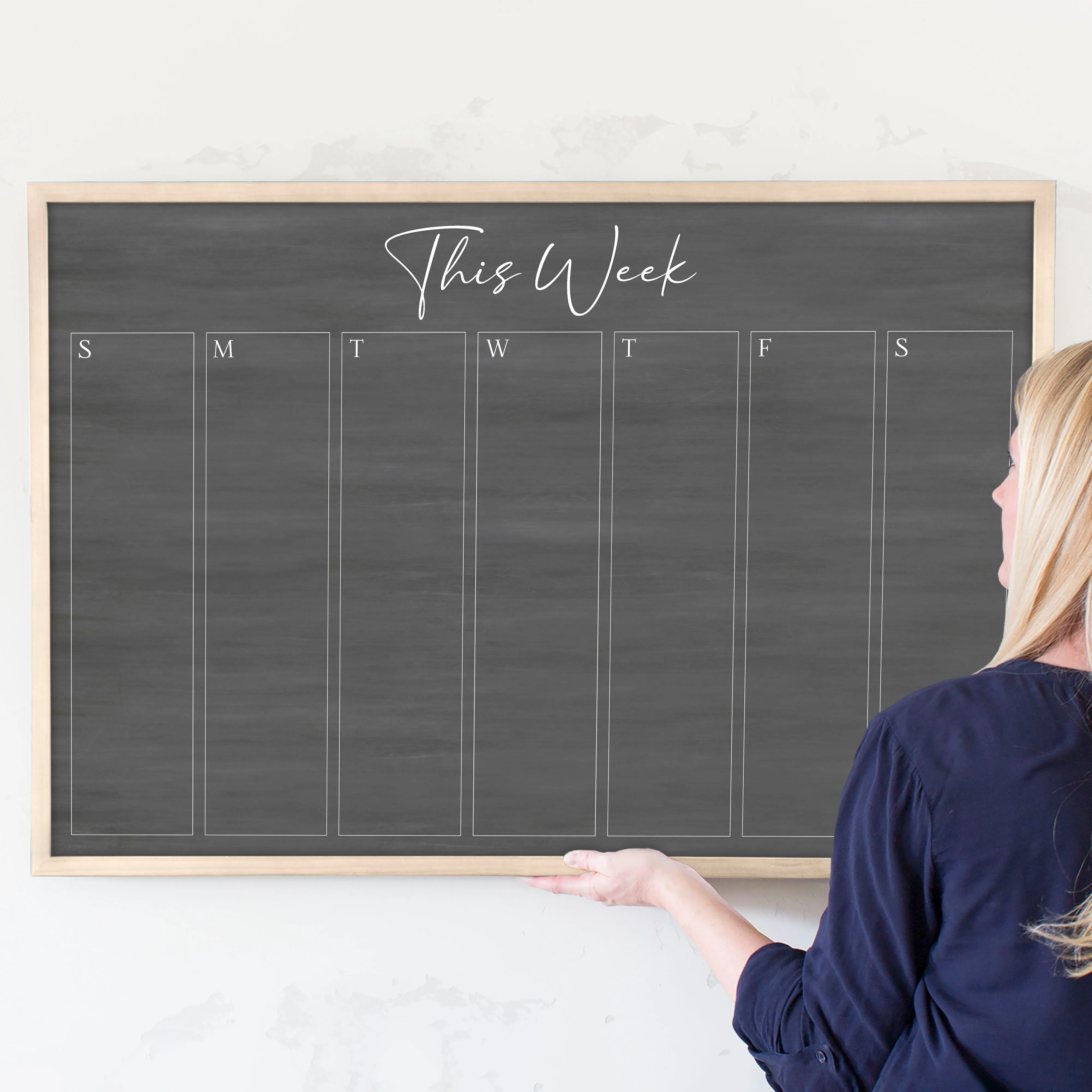 Weekly Framed Chalkboard Calendar | Horizontal Pennington