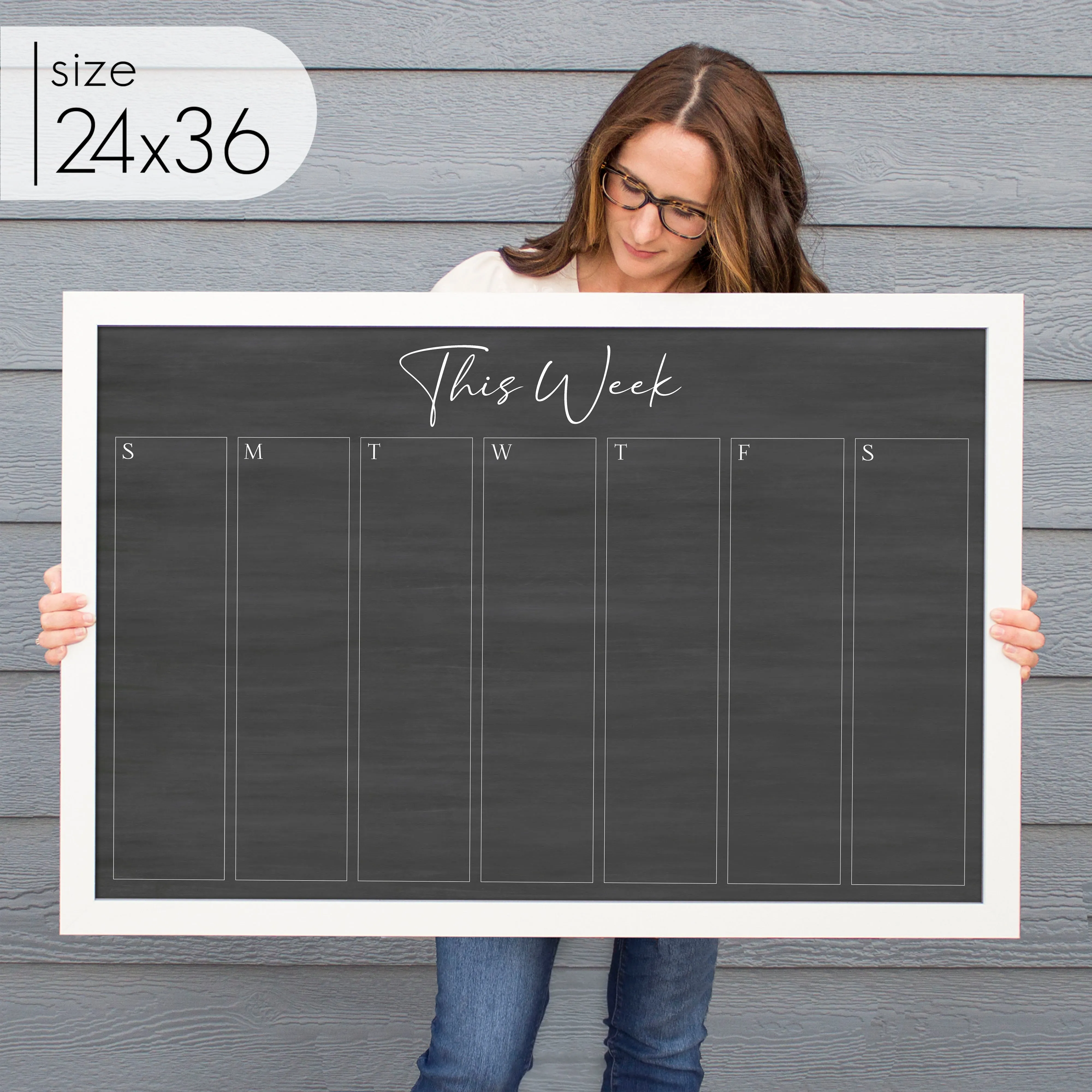 Weekly Framed Chalkboard Calendar | Horizontal Pennington