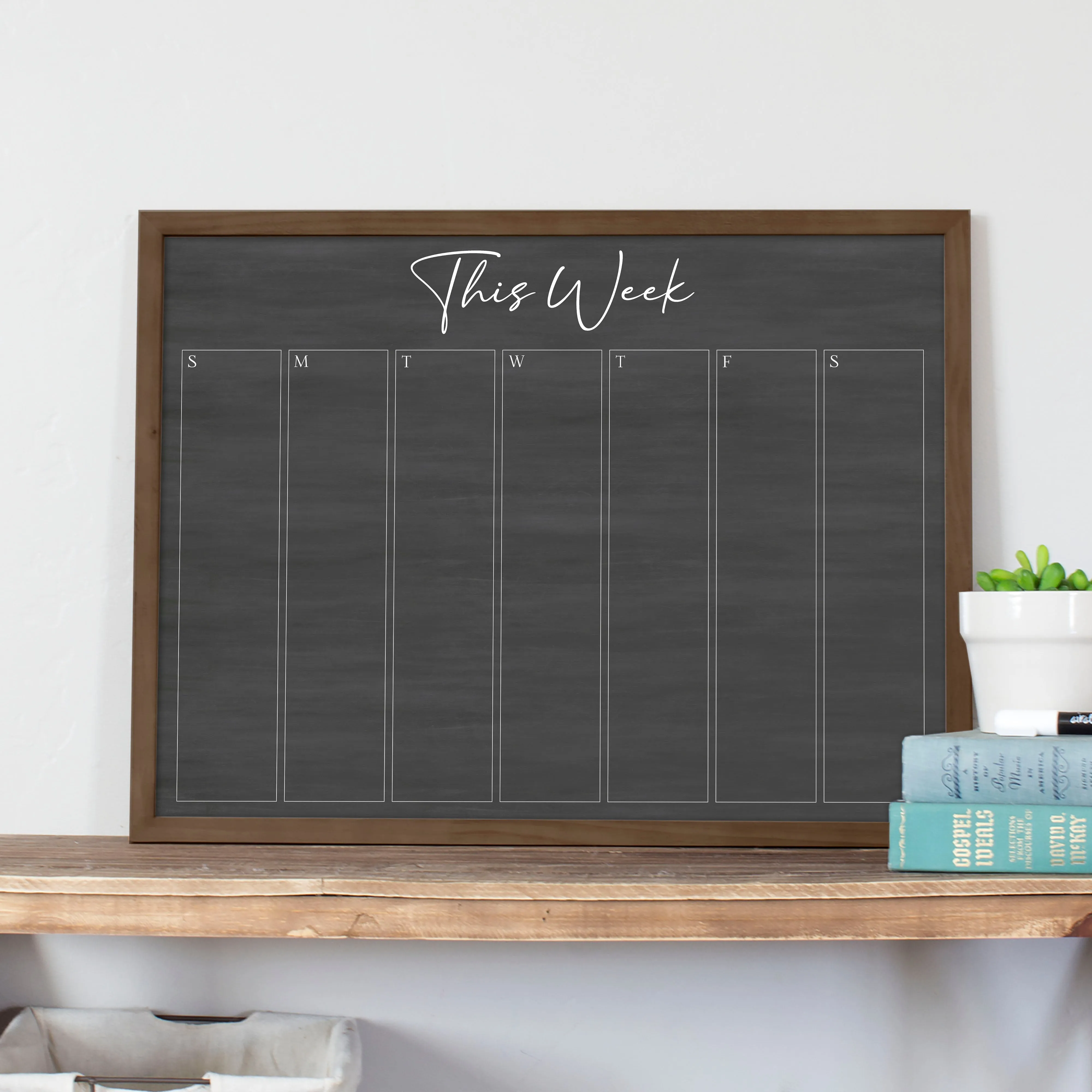 Weekly Framed Chalkboard Calendar | Horizontal Pennington