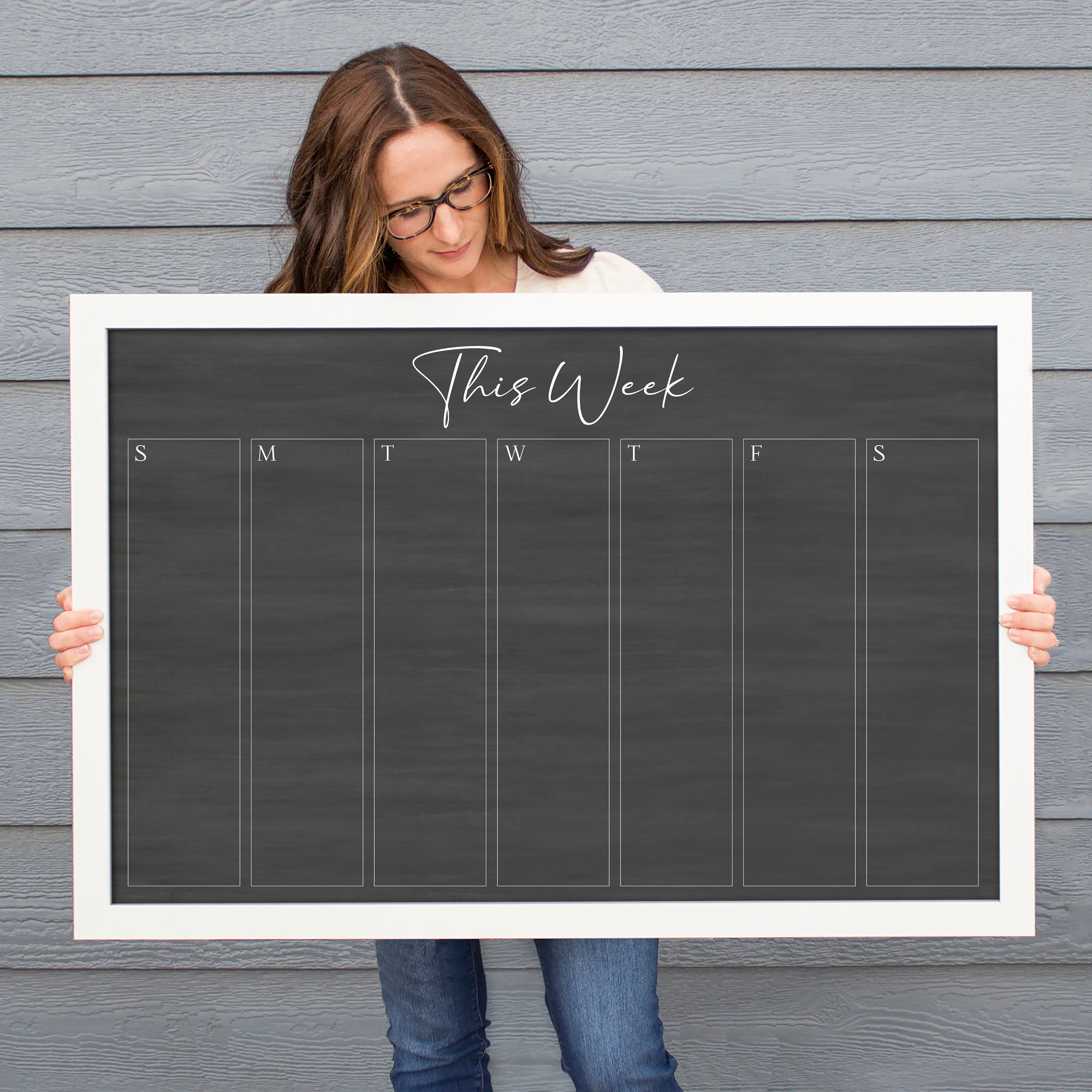 Weekly Framed Chalkboard Calendar | Horizontal Pennington