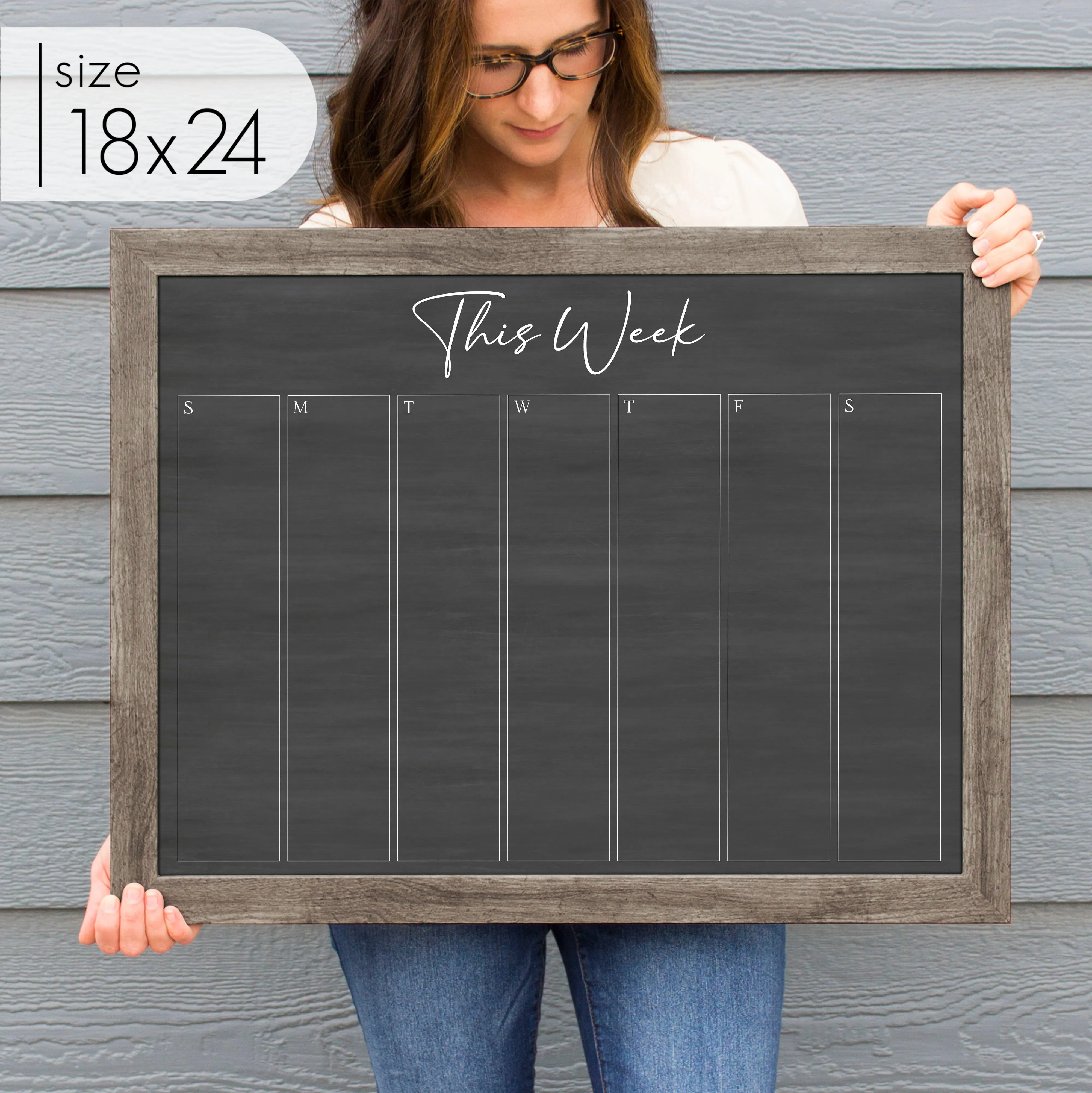 Weekly Framed Chalkboard Calendar | Horizontal Pennington
