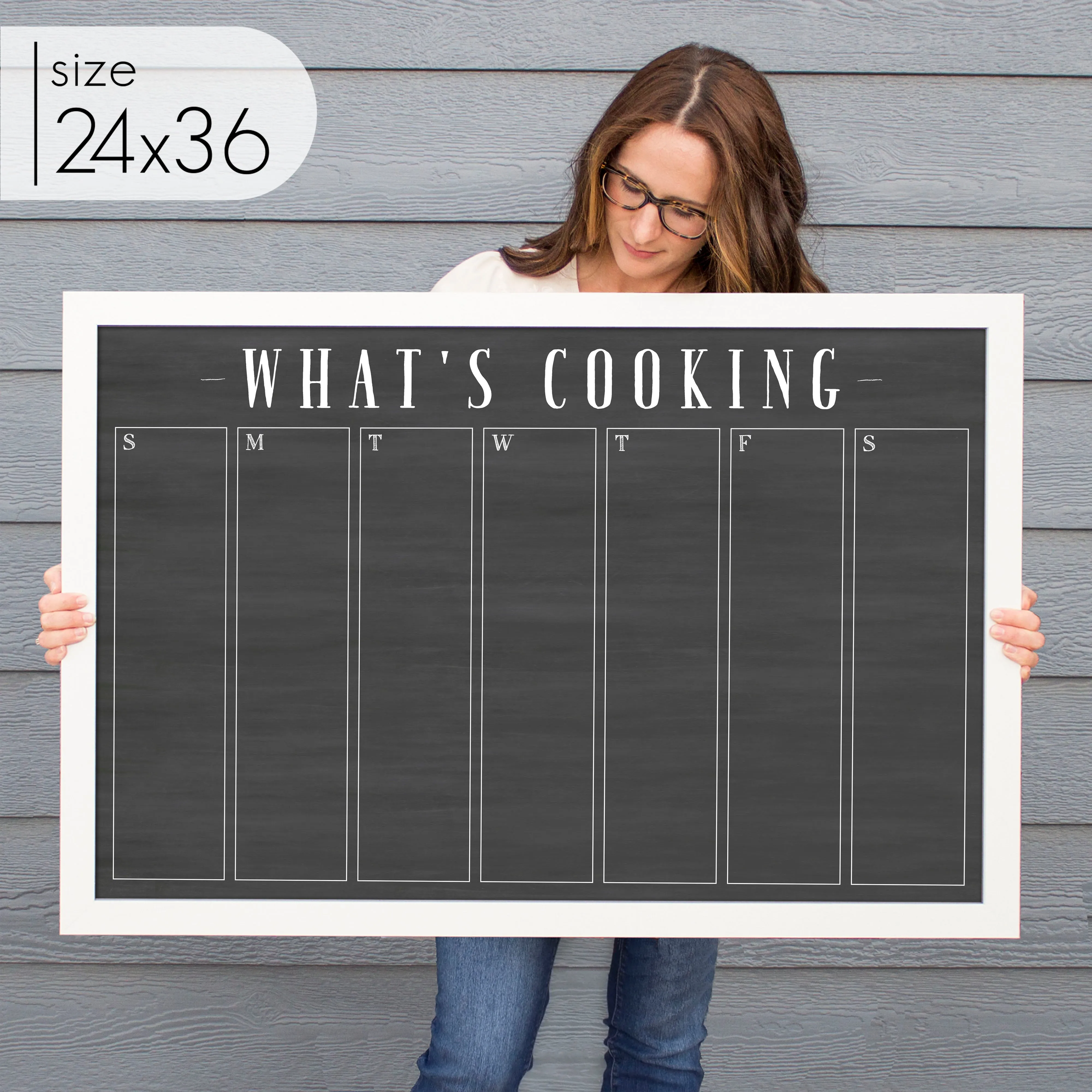 Weekly Framed Chalkboard Calendar | Horizontal Swanson
