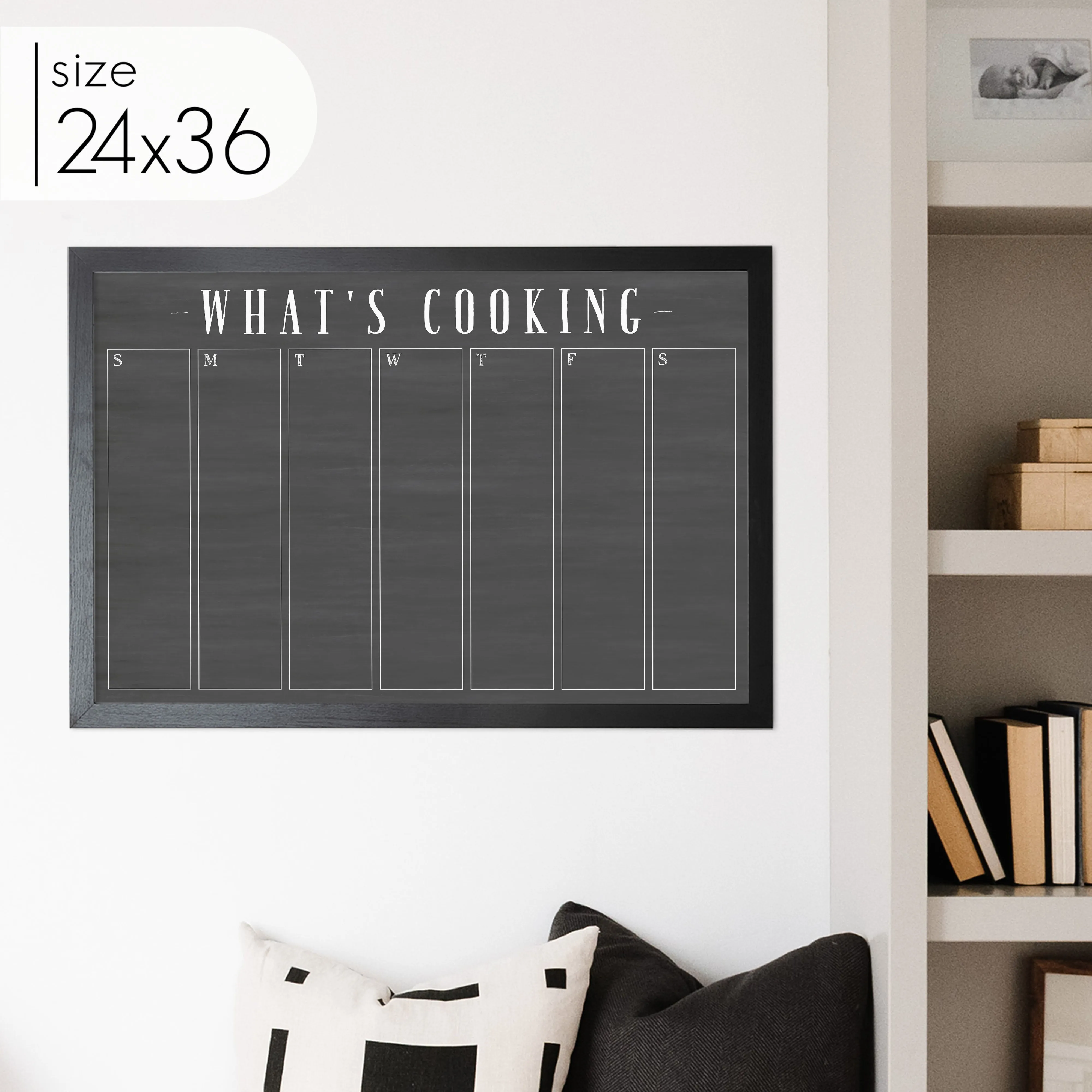 Weekly Framed Chalkboard Calendar | Horizontal Swanson