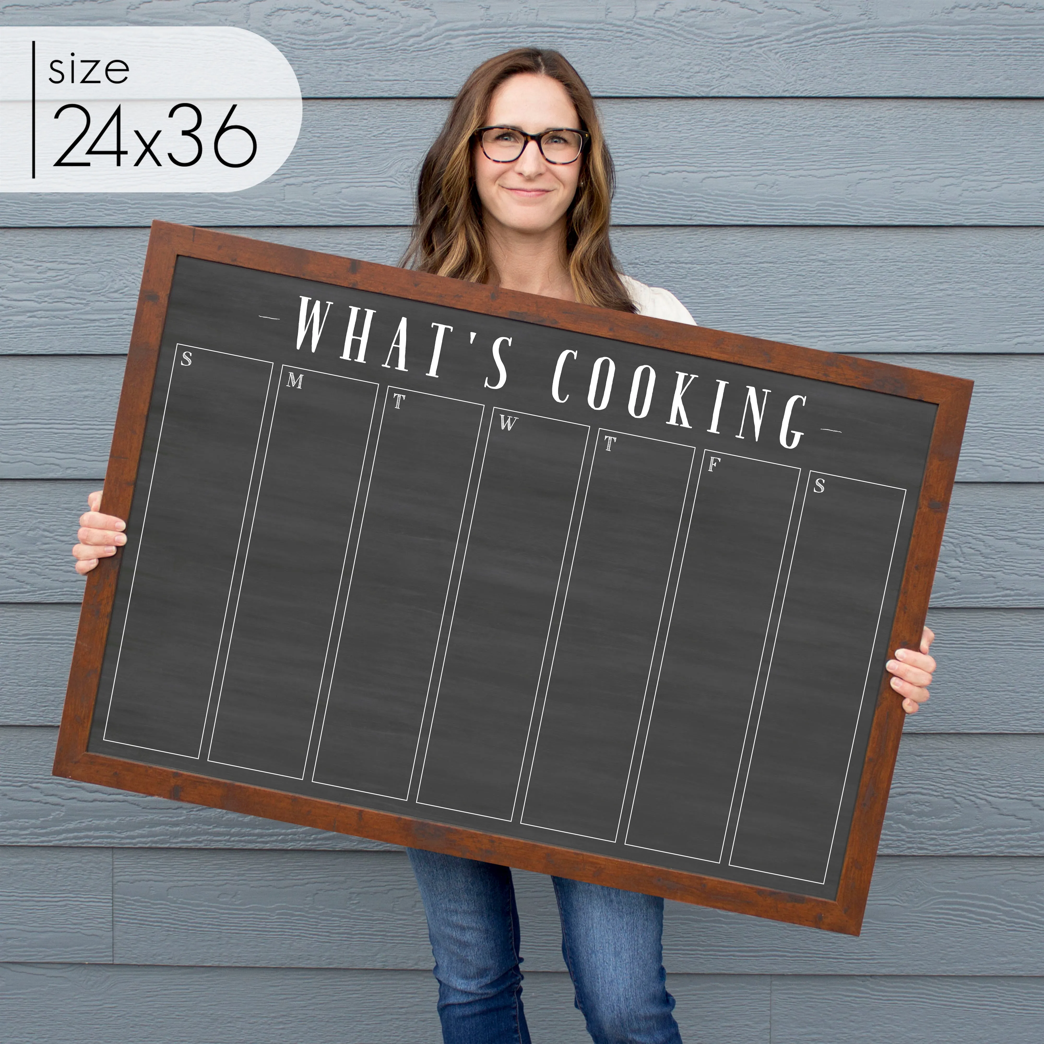 Weekly Framed Chalkboard Calendar | Horizontal Swanson