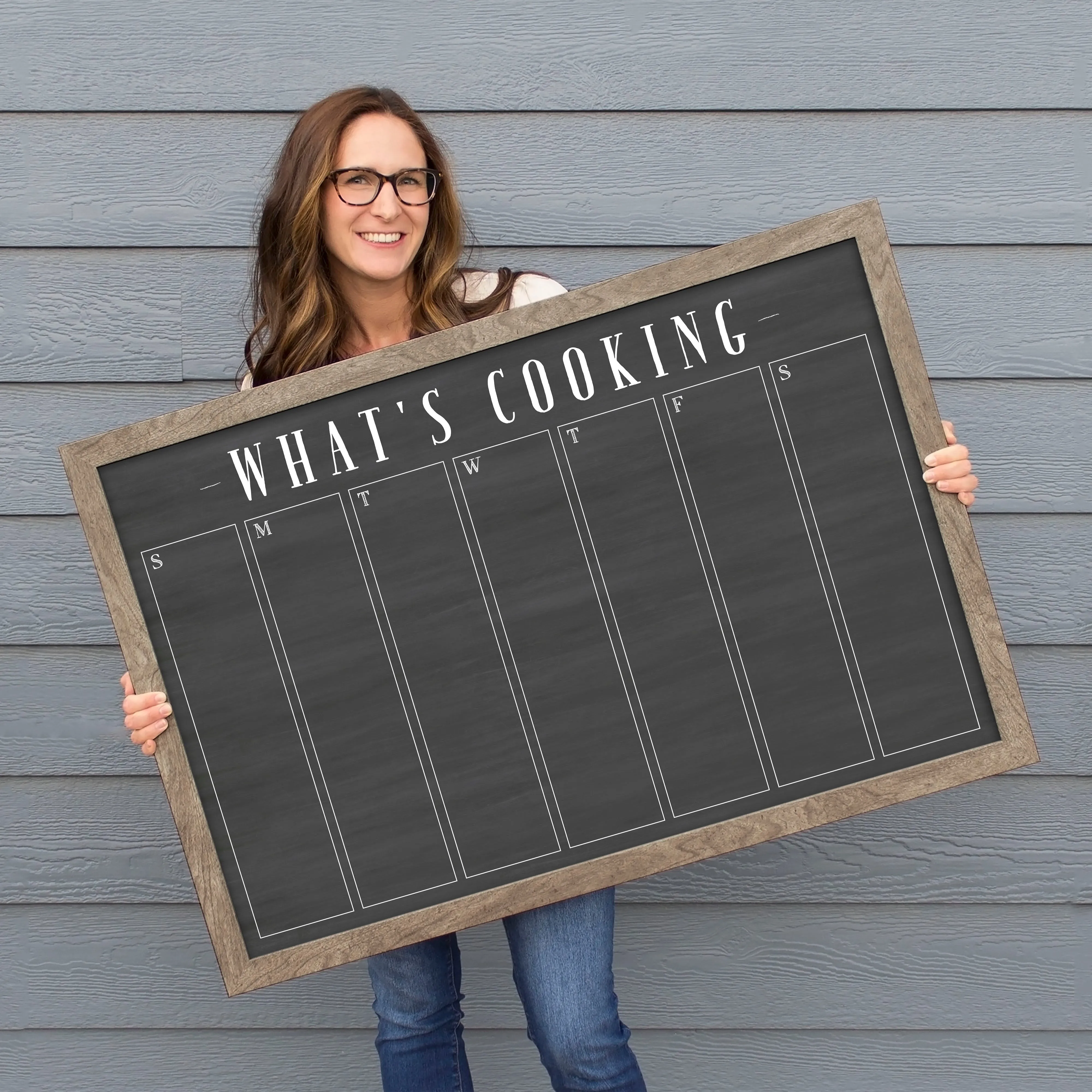 Weekly Framed Chalkboard Calendar | Horizontal Swanson