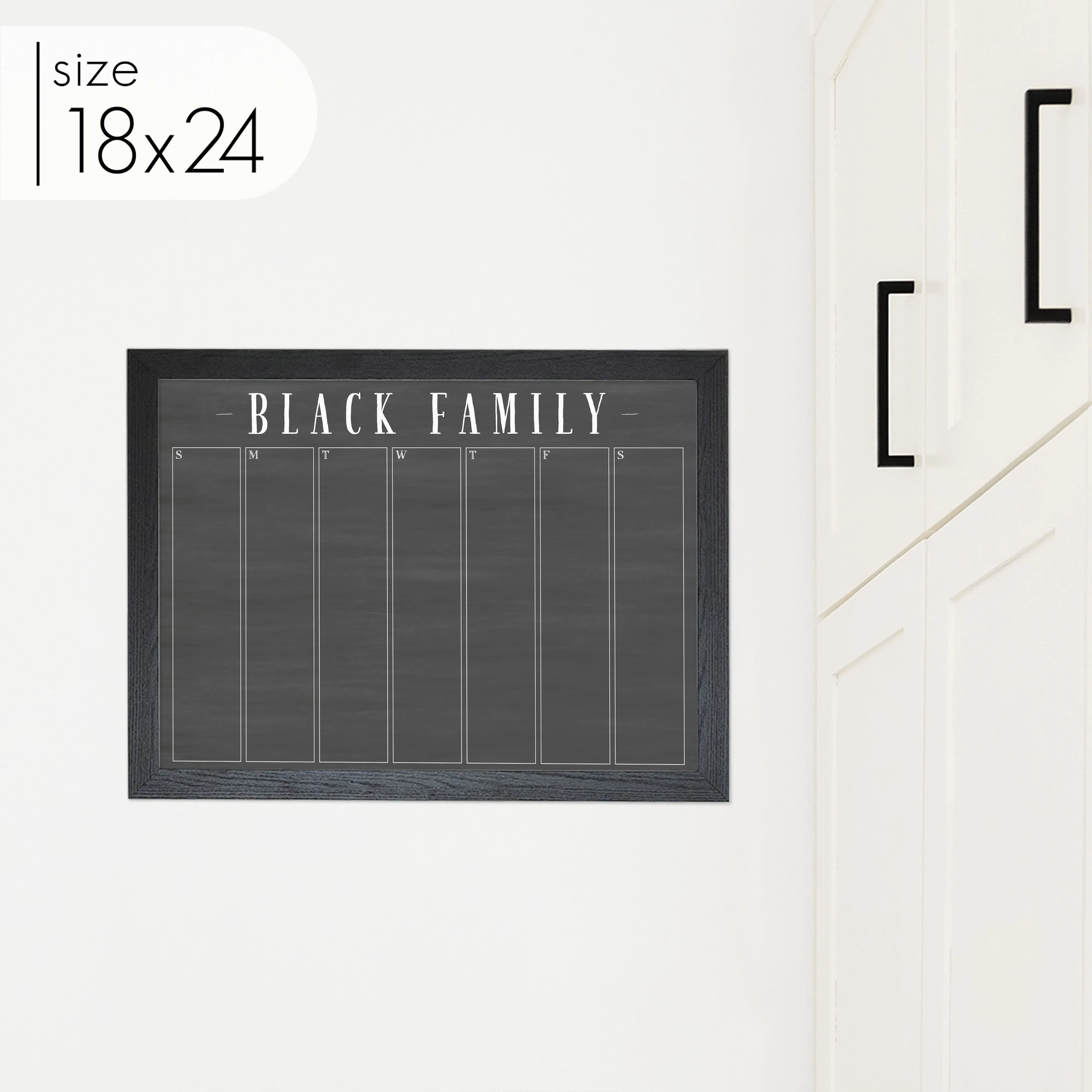 Weekly Framed Chalkboard Calendar | Horizontal Swanson