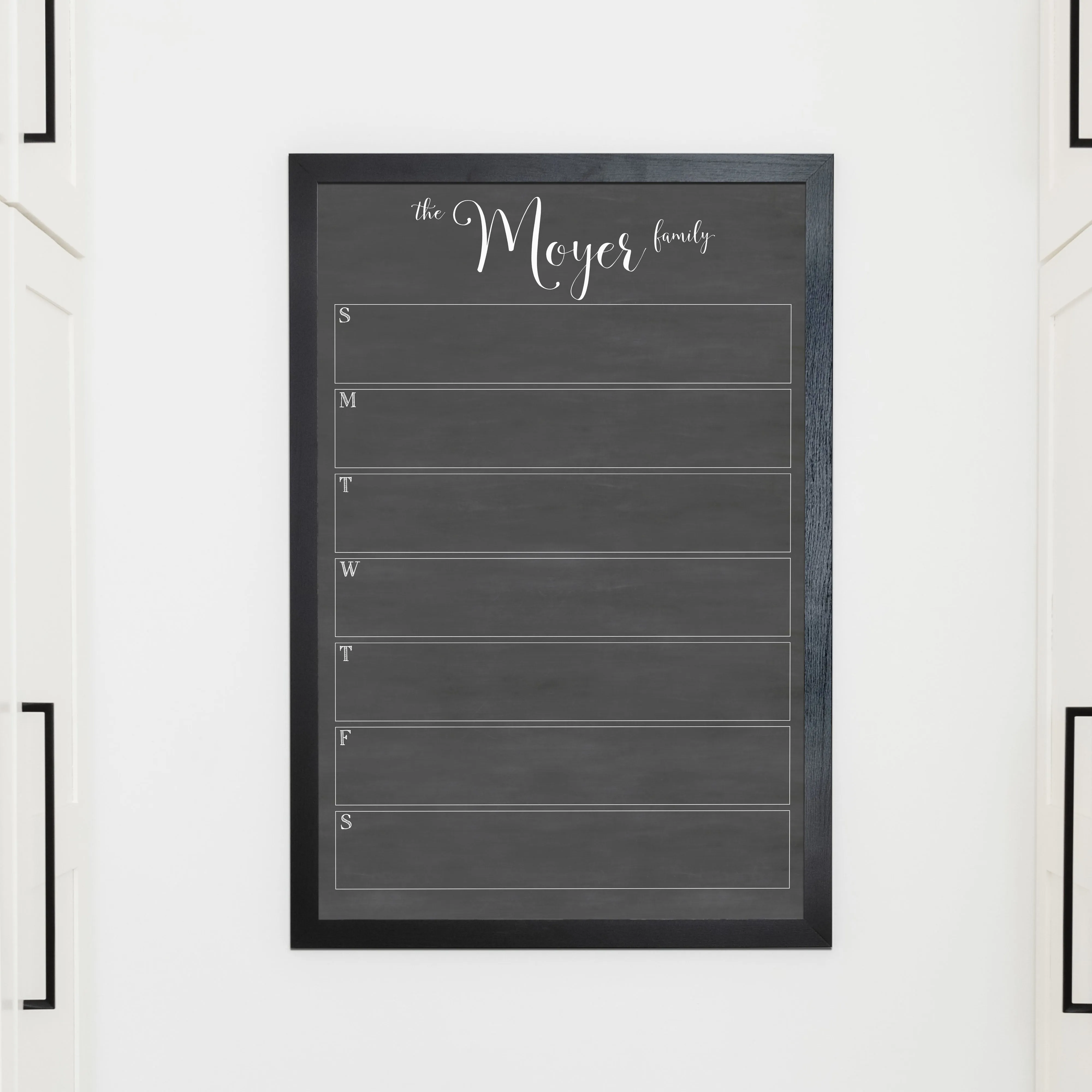 Weekly Framed Chalkboard Calendar | Vertical Knope