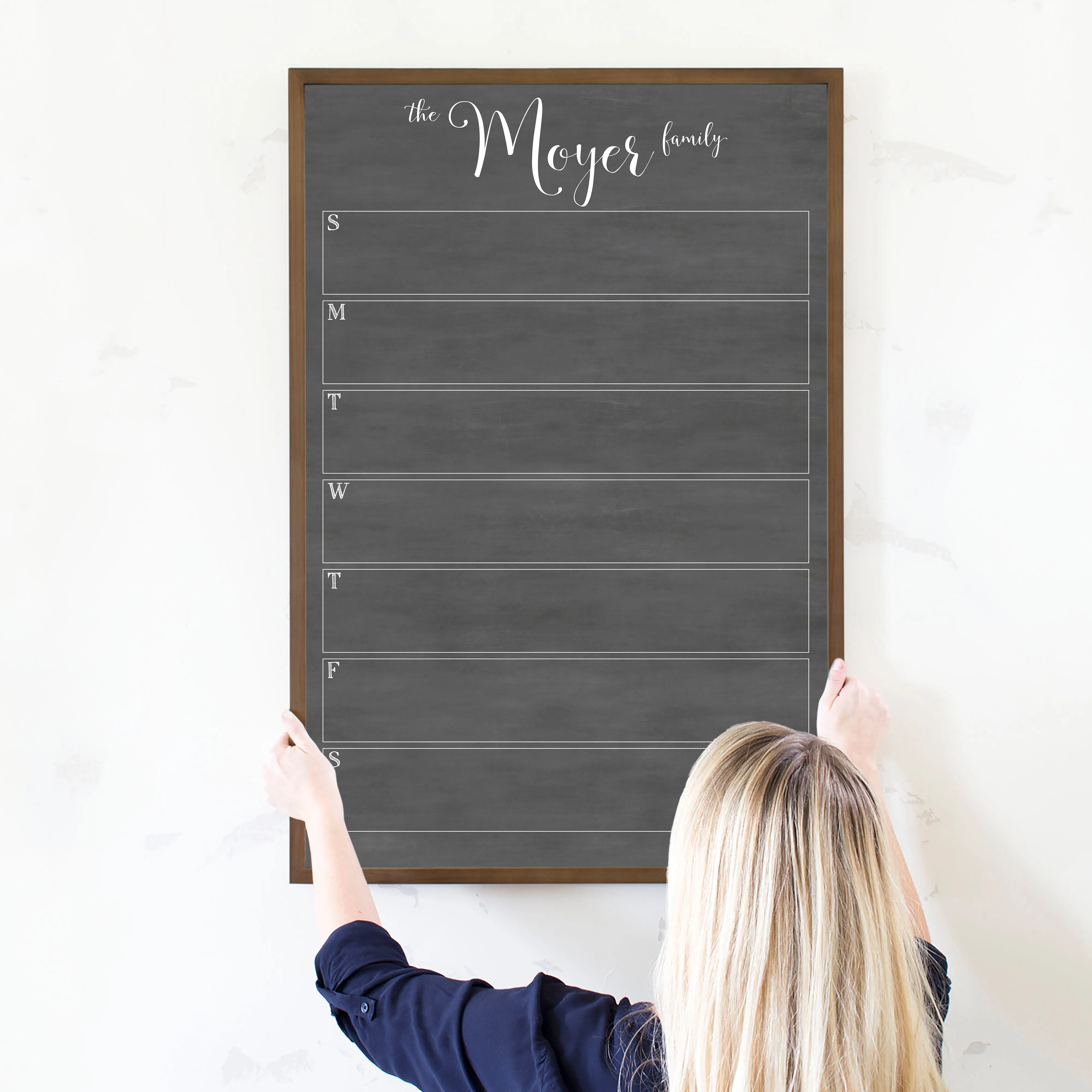 Weekly Framed Chalkboard Calendar | Vertical Knope