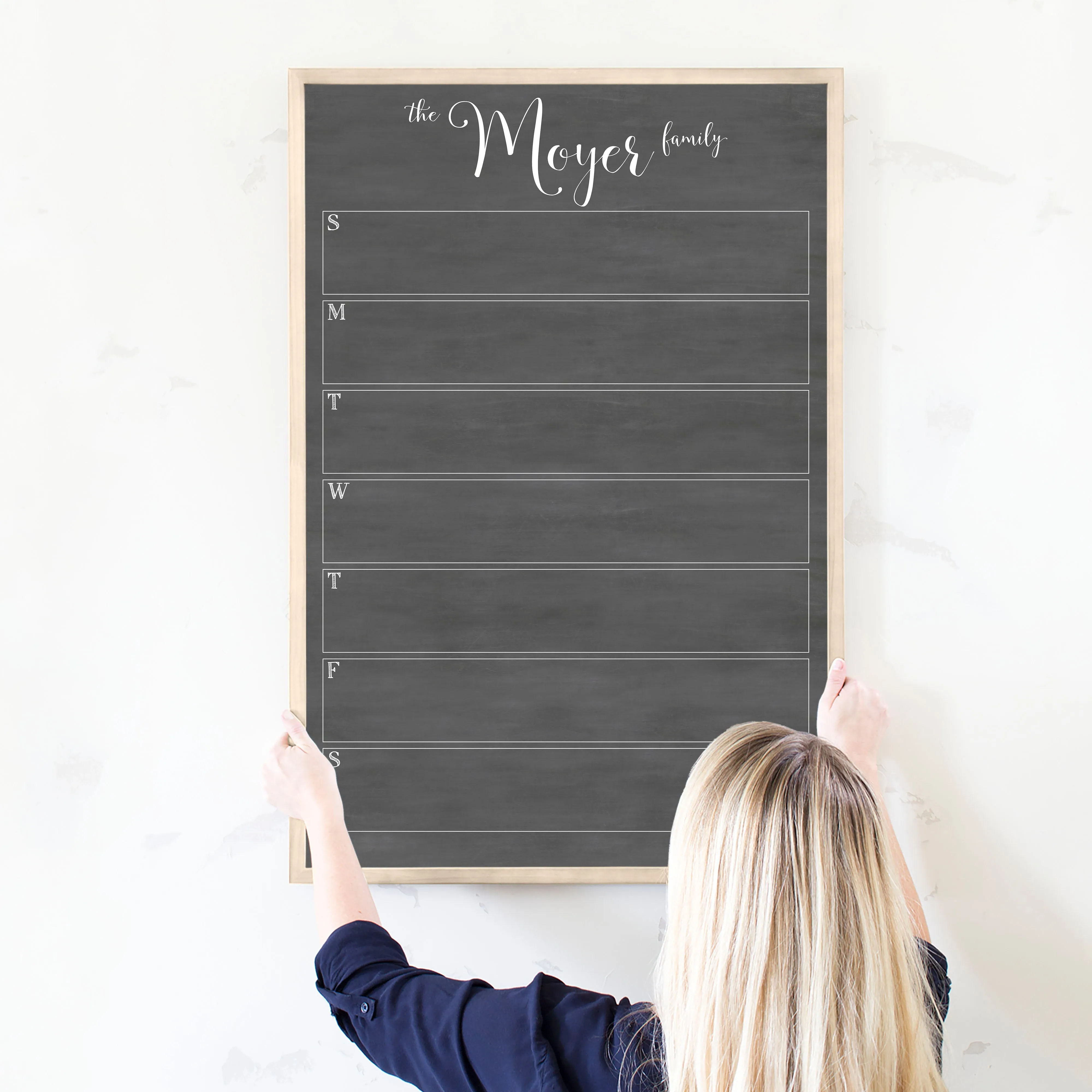 Weekly Framed Chalkboard Calendar | Vertical Knope