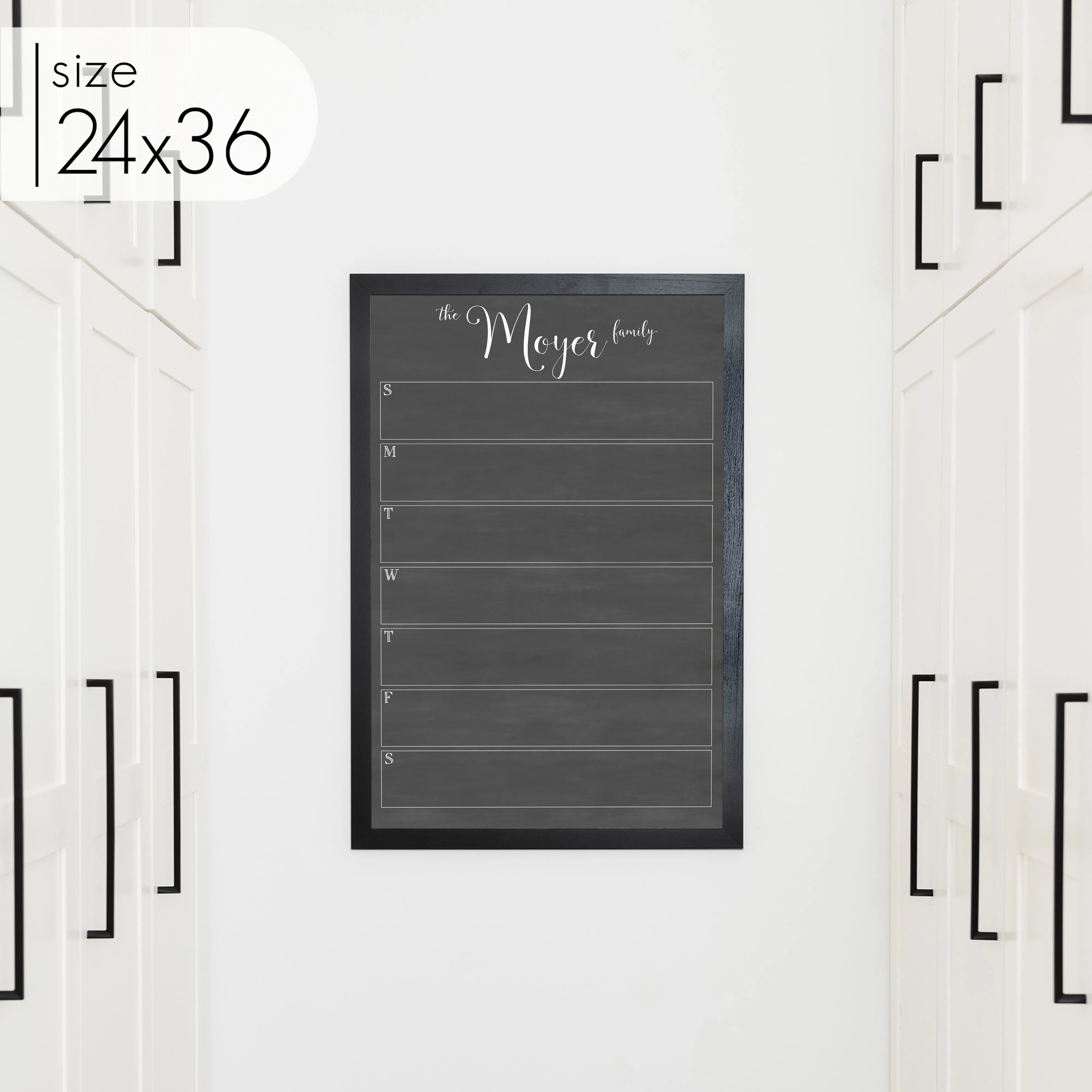 Weekly Framed Chalkboard Calendar | Vertical Knope