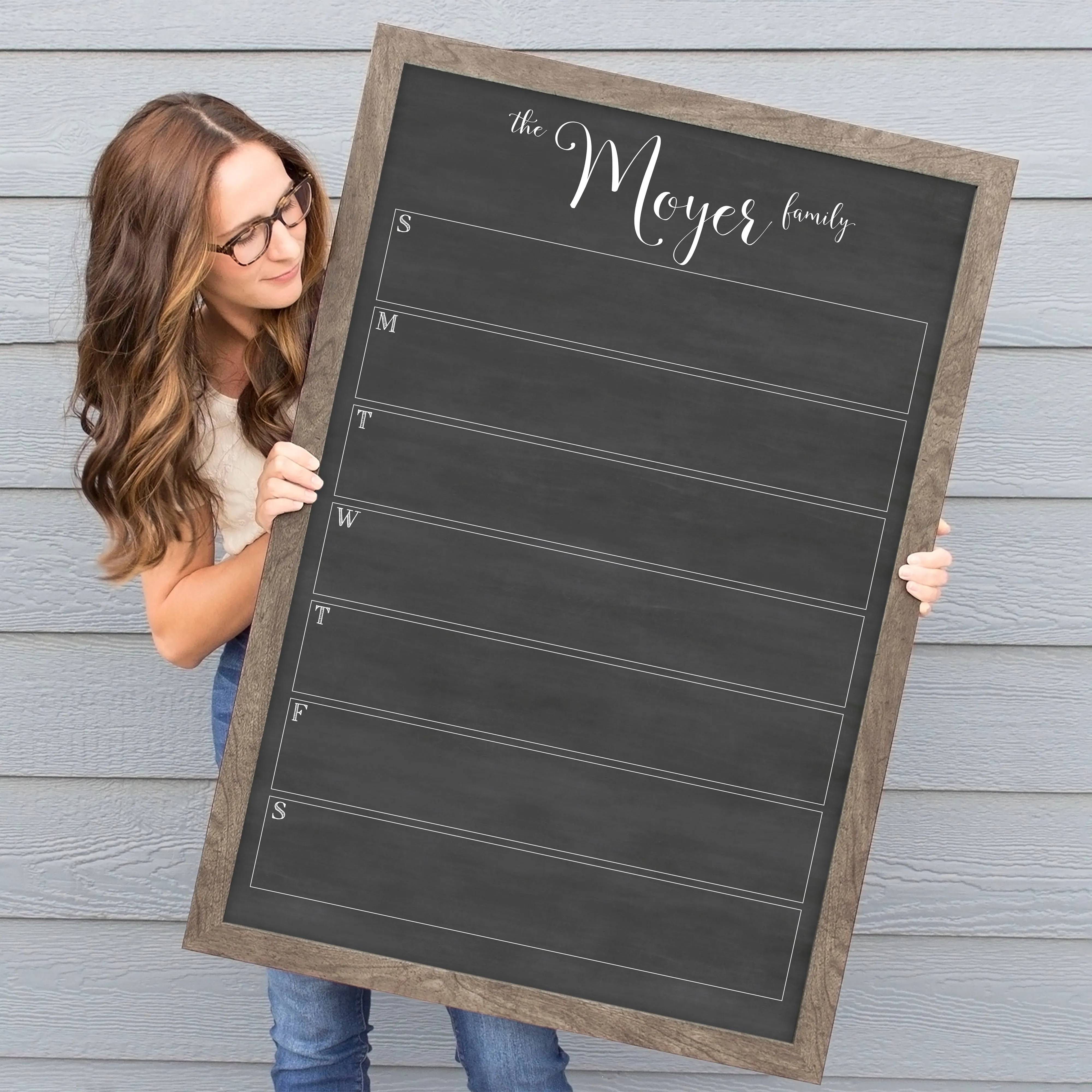 Weekly Framed Chalkboard Calendar | Vertical Knope
