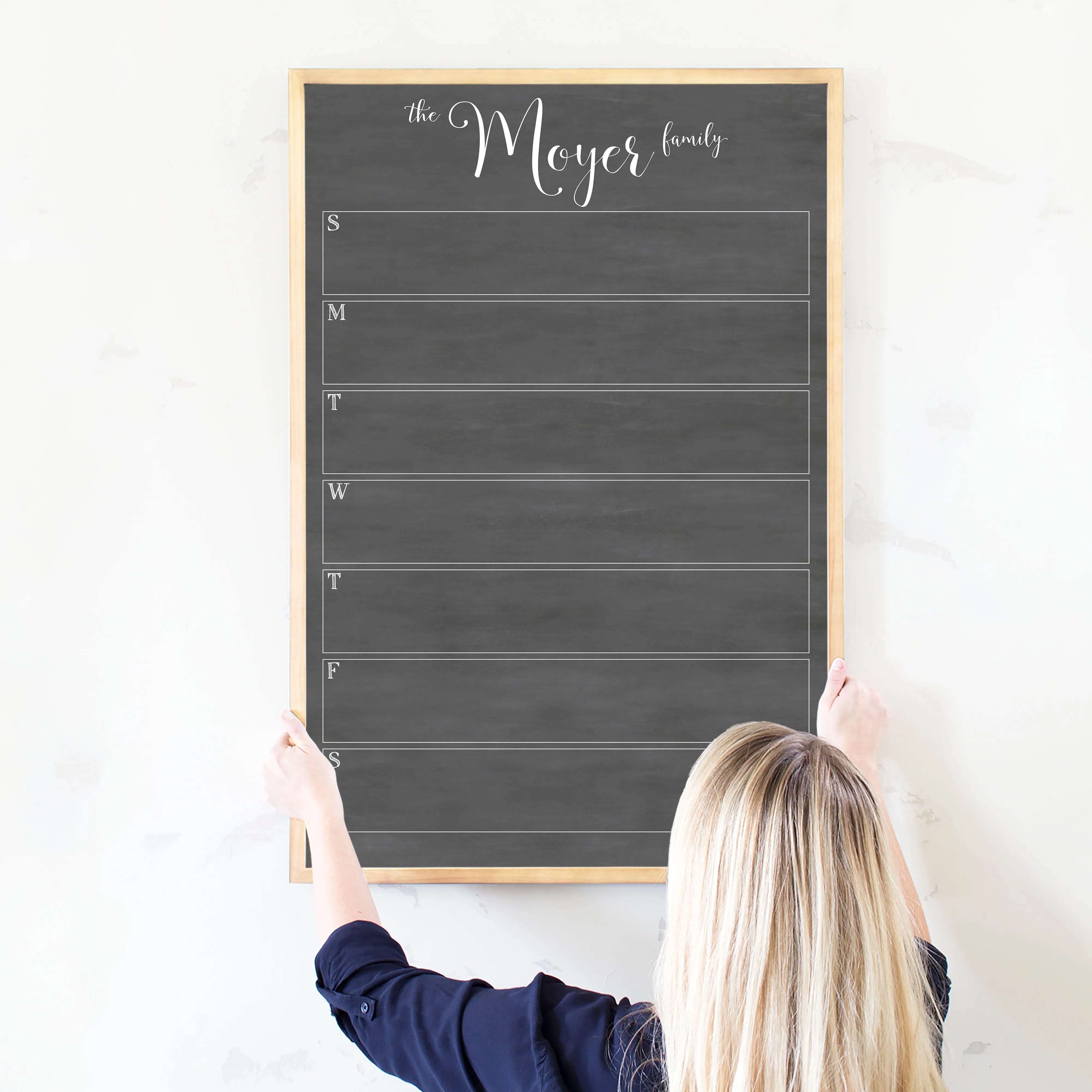 Weekly Framed Chalkboard Calendar | Vertical Knope